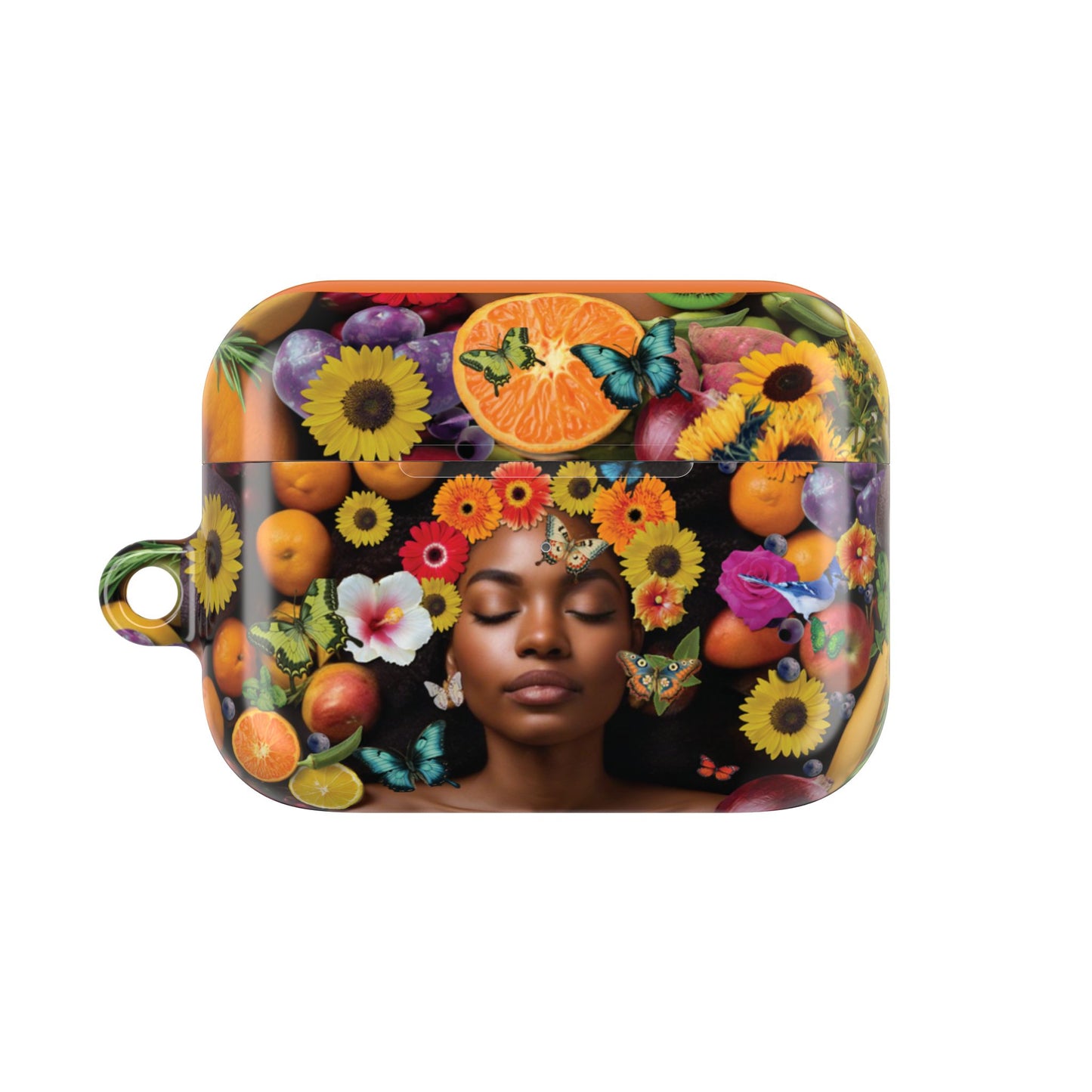 Cultural & Floral Garden Themed AirPods with Butterflies, Plants & Black Woman for AirPods Pro Gen 1 & 2, AirPods Gen 1, Gen 2, Gen 3
