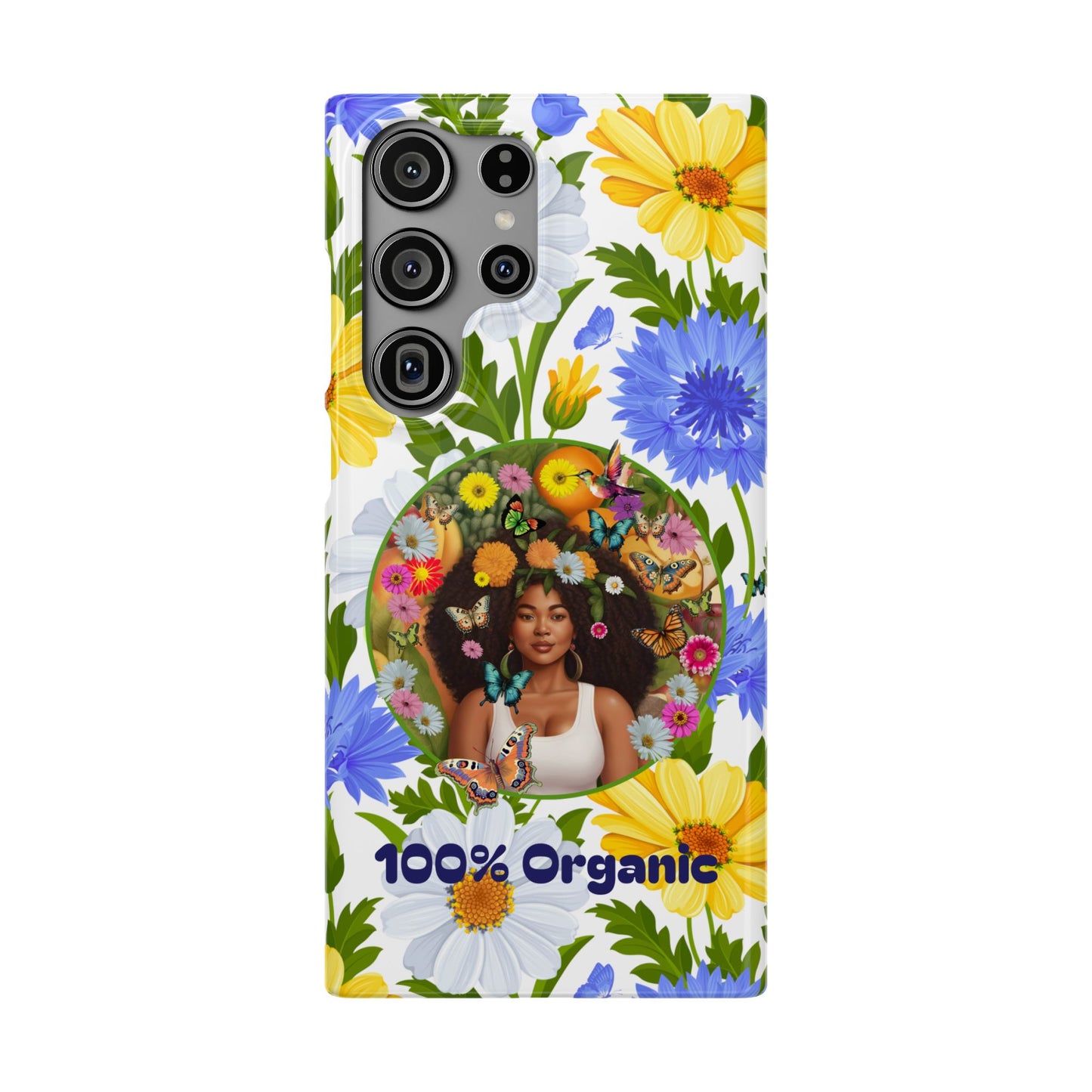 100% Organic Purple Plant Garden Snap Phone Case with Black Woman, for iPhone and Android