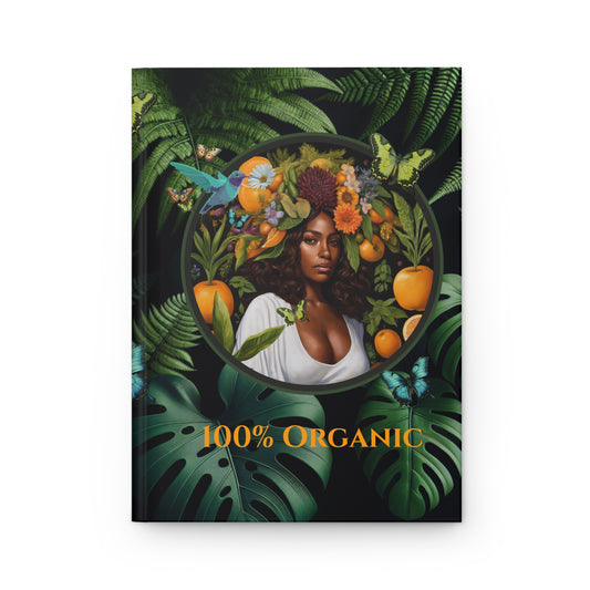 100% Organic A Fern Monstera Plant Garden & Vegan Hardcover Journal, Matte 150 pages, Black women