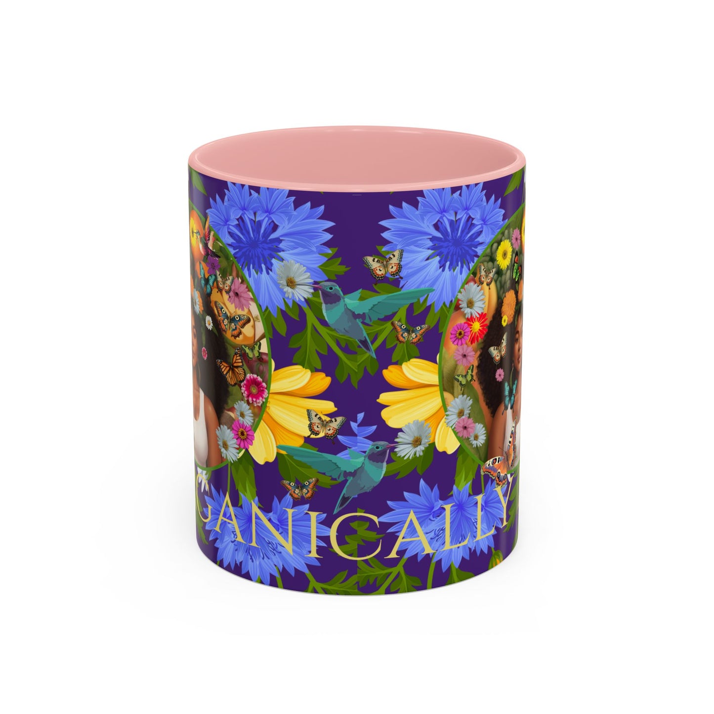 100% Organic Blue Gwen Plant Garden Vegan Ceramic Plant Mug with (11 or 15 oz) 8 Color Combos