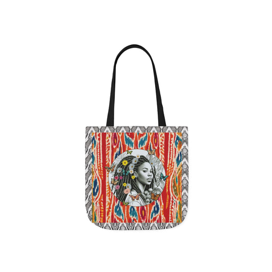 100% Me Ikat Laney Locs Garden-themed 13" tote bag, purse, workout bag, yoga bag with Black Women