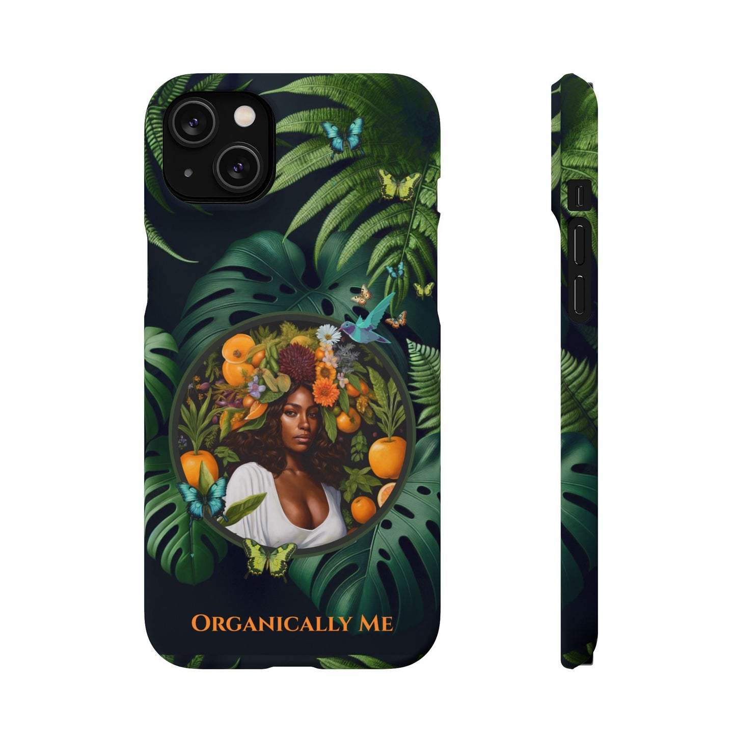 100% Organic A Fern Monstera Plant Garden Snap Phone Case with Black Woman, for iPhone and Android Models