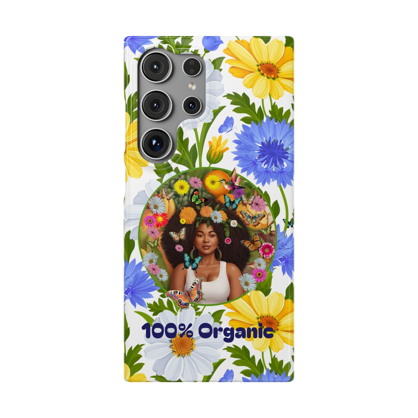 100% Organic Purple Plant Garden Snap Phone Case with Black Woman, for iPhone and Android