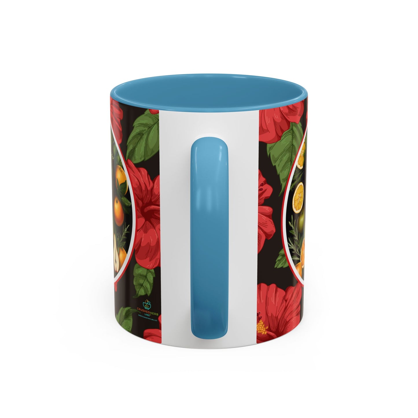 Organically Me Red and White Hibiscus Plant Garden Vegan Ceramic Plant Mug with Black woman (11oz) 8 Color Combos