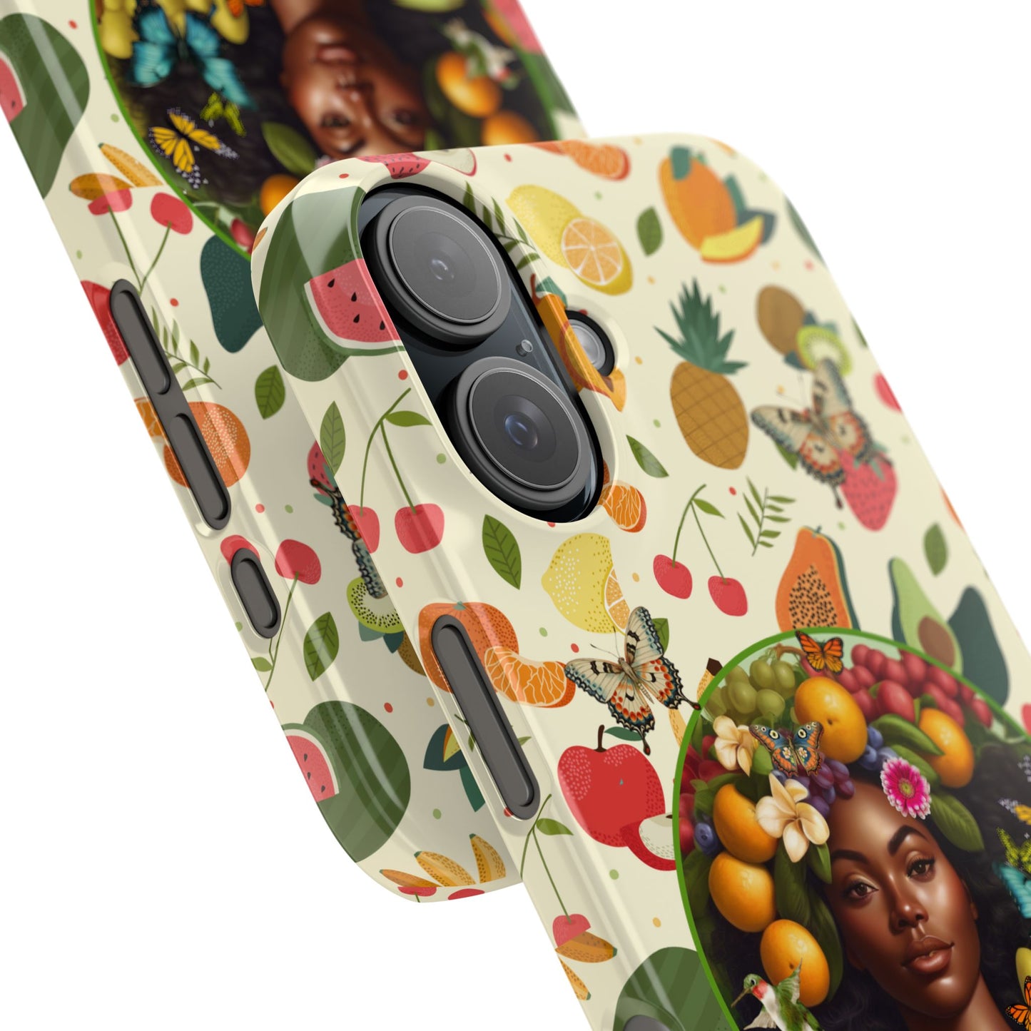 Organically Me Fruit & Veggie Queen Plant Garden Snap Phone Case with Black Woman, for iPhone and Android