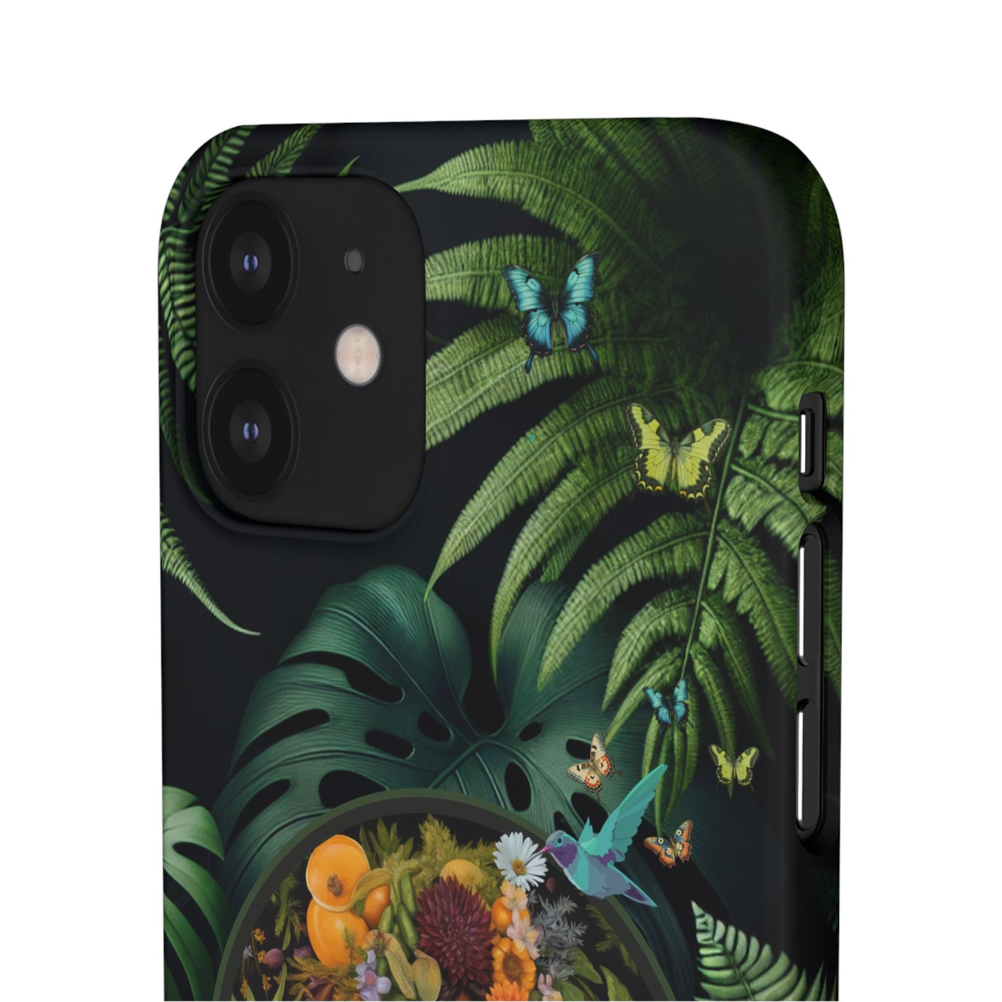 100% Organic A Fern Monstera Plant Garden Snap Phone Case with Black Woman, for iPhone and Android Models