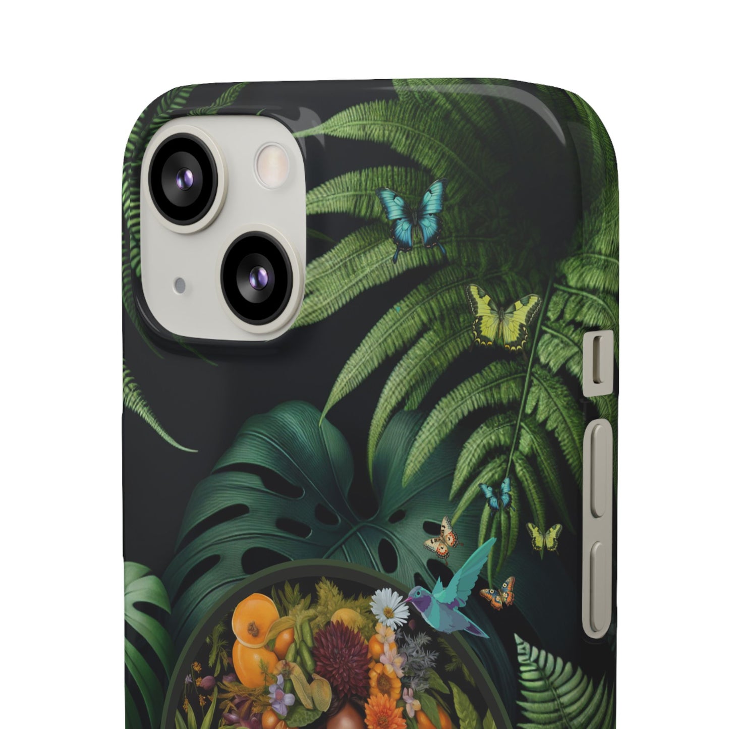 100% Organic A Fern Monstera Plant Garden Snap Phone Case with Black Woman, for iPhone and Android Models
