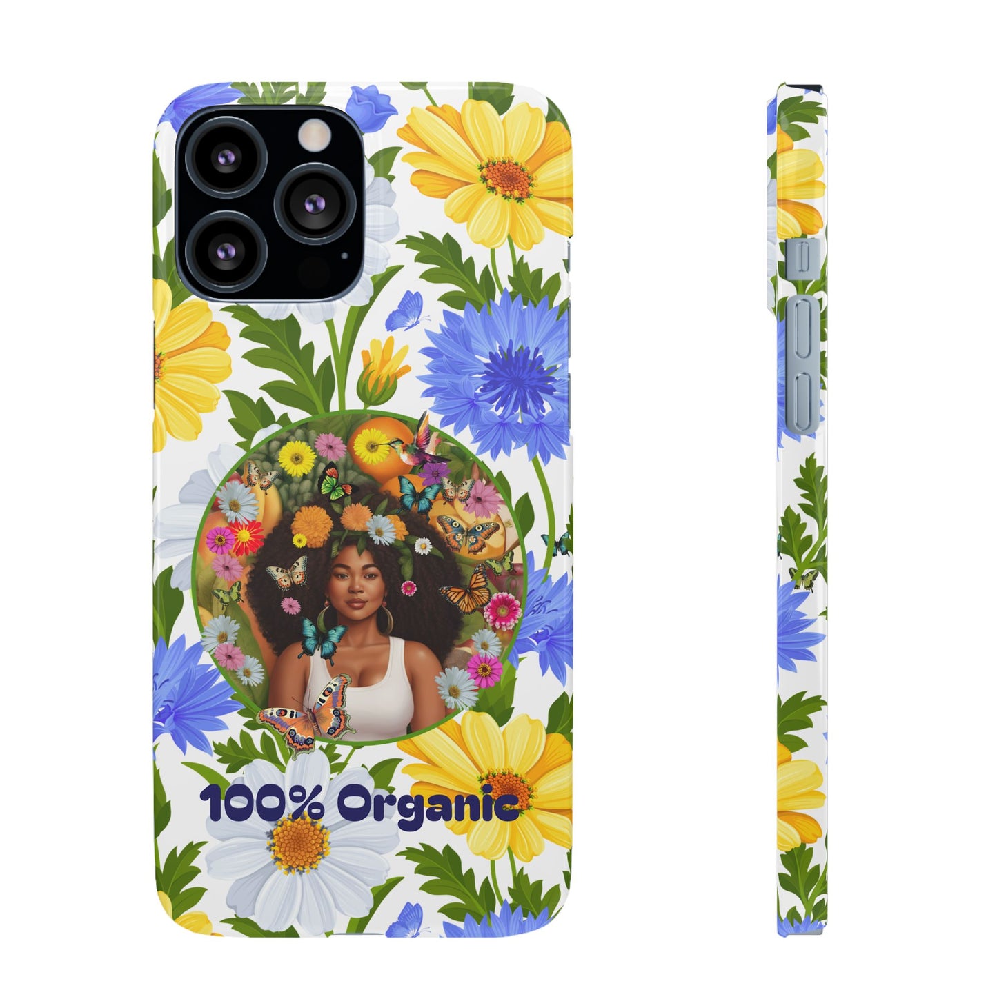 100% Organic Purple Plant Garden Snap Phone Case with Black Woman, for iPhone and Android