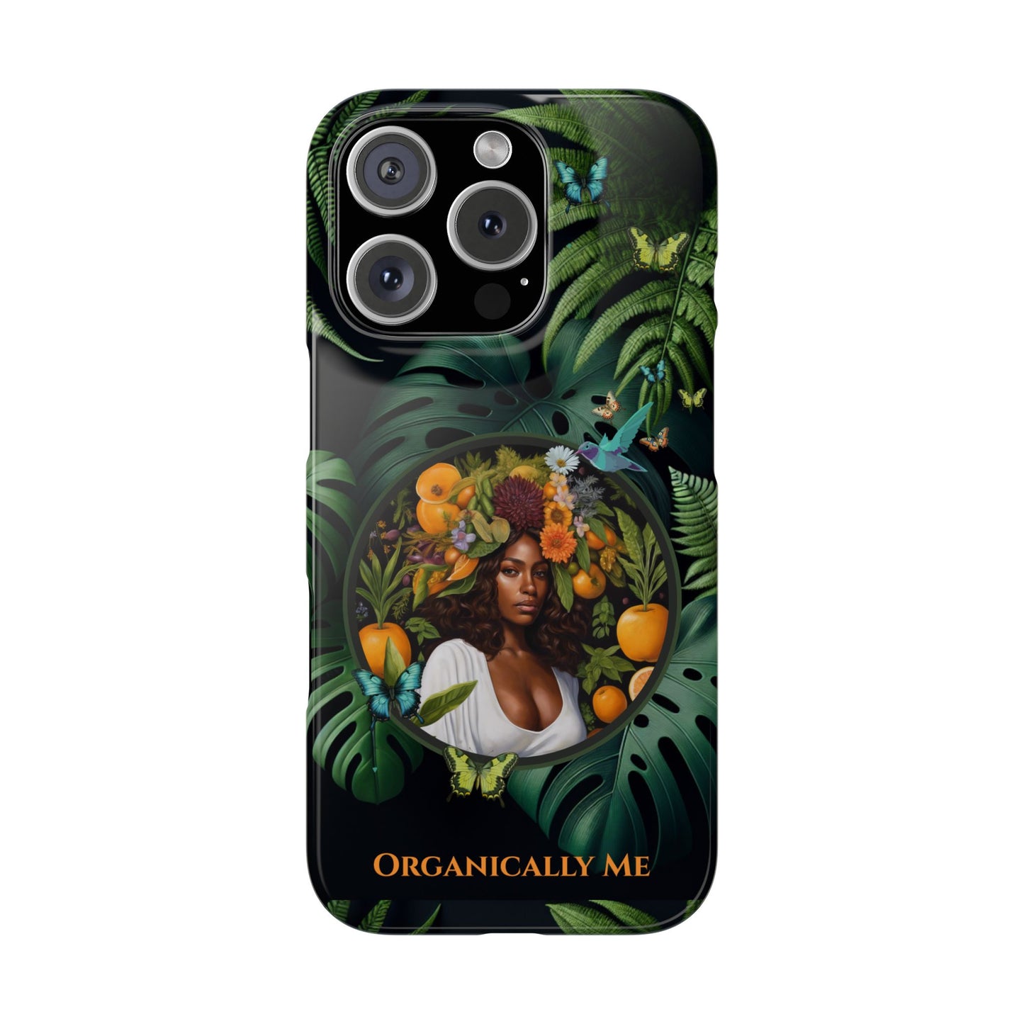 100% Organic A Fern Monstera Plant Garden Snap Phone Case with Black Woman, for iPhone and Android Models