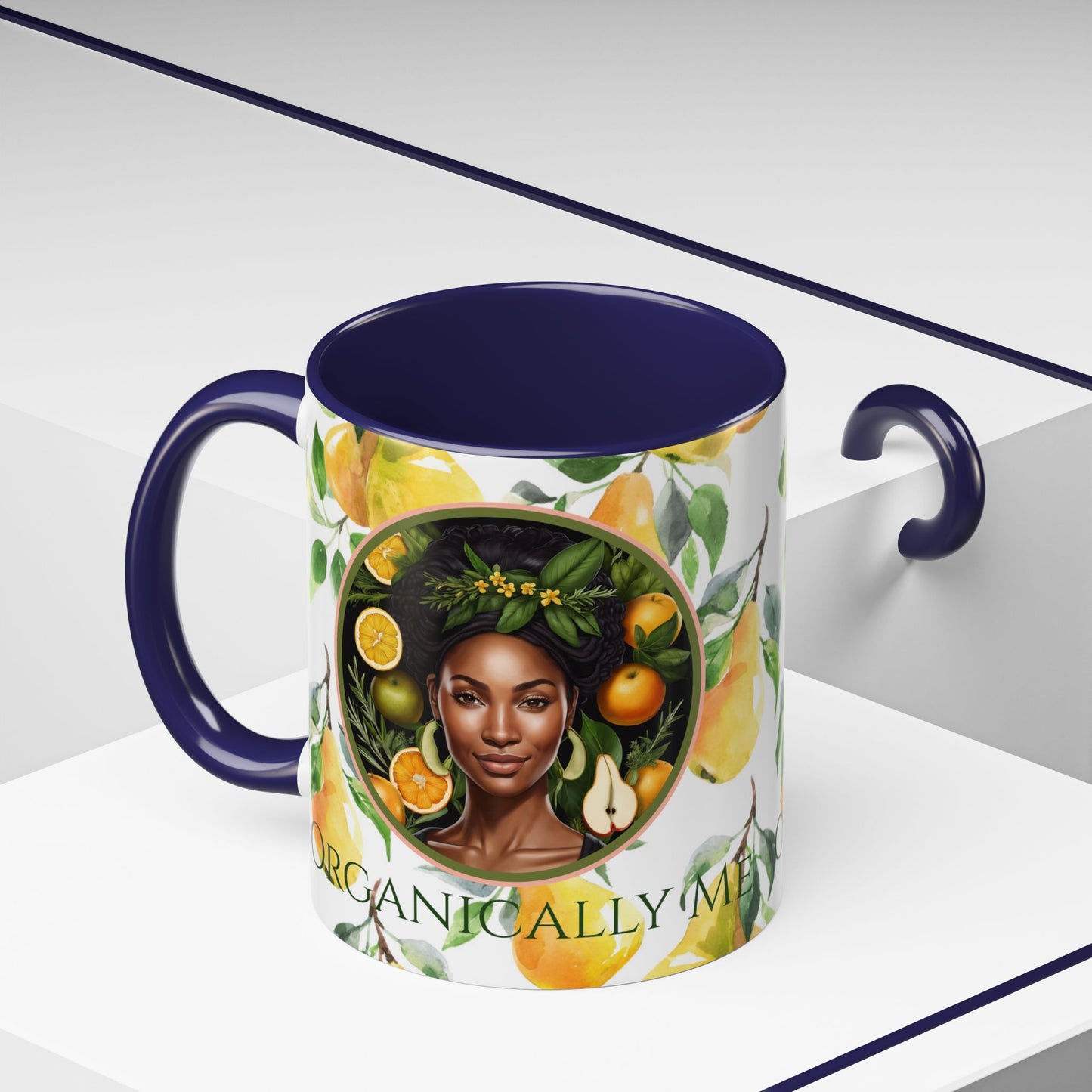Organically Me Yellow Pear Plant Garden Vegan Ceramic Plant Mug with Black woman (11oz) 8 Color Combos