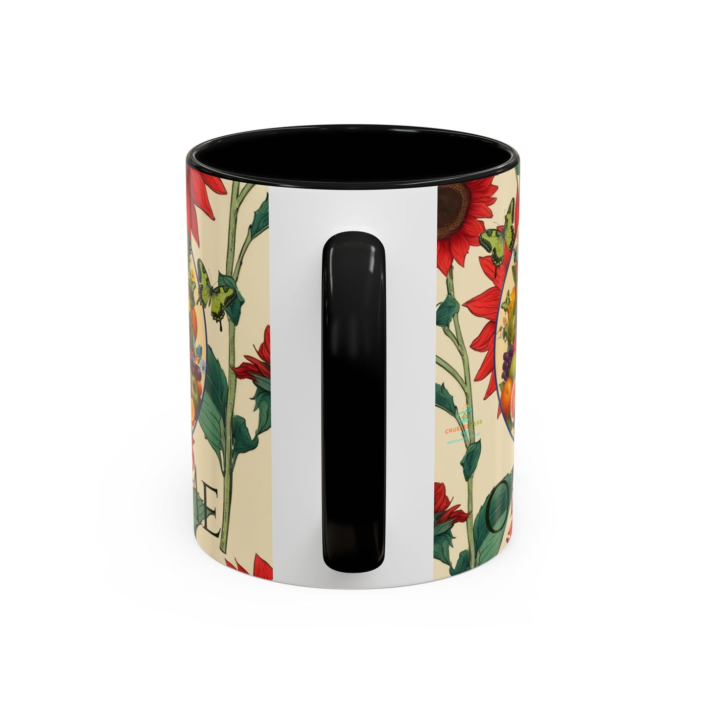 Organically Me Sunflower Red Plant Garden Vegan Ceramic Plant Mug with Black woman (11oz) 8 Color Combos