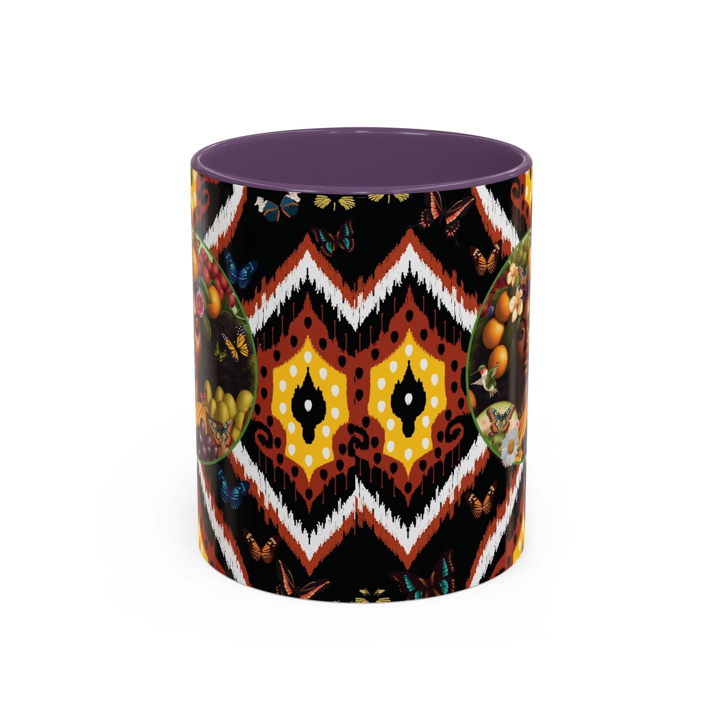 Organically Me A.1 Tribal Butterfly Plant Garden Vegan Ceramic Plant Mug with Black woman (11oz) 8 Color Combos