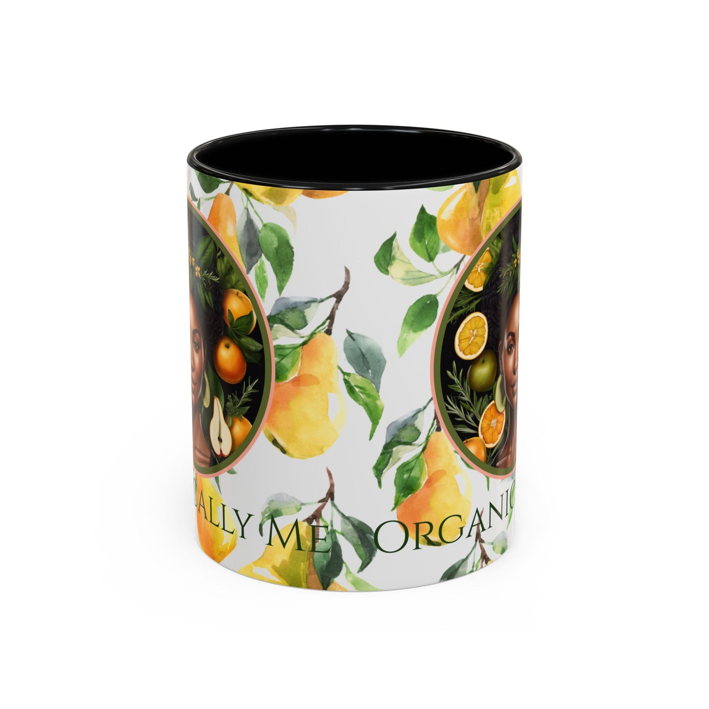 Organically Me Yellow Pear Plant Garden Vegan Ceramic Plant Mug with Black woman (11oz) 8 Color Combos