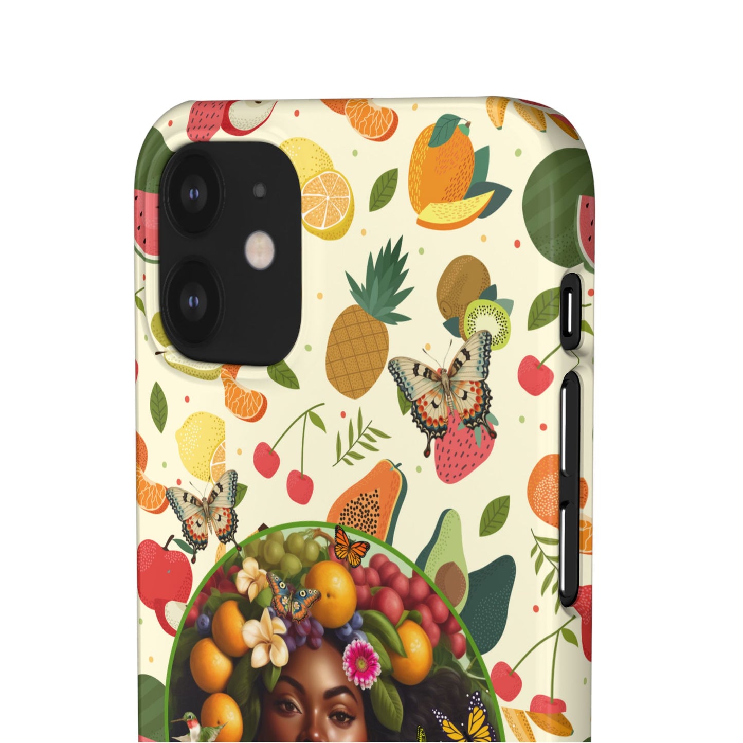 Organically Me Fruit & Veggie Queen Plant Garden Snap Phone Case with Black Woman, for iPhone and Android