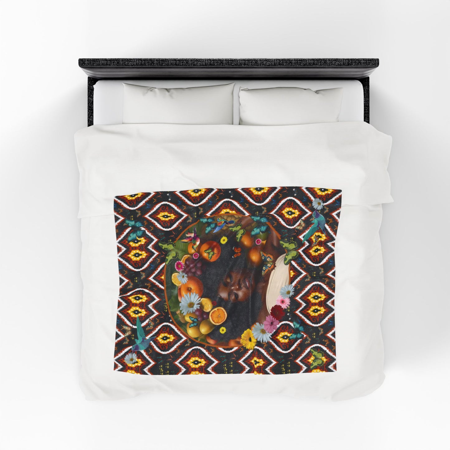 Organically Me A Tribal Monarch Queen Karmon Butterfly Plant & Garden-themed Blanket, tablecloth, Wrap and Wall Hanging (Velveteen)