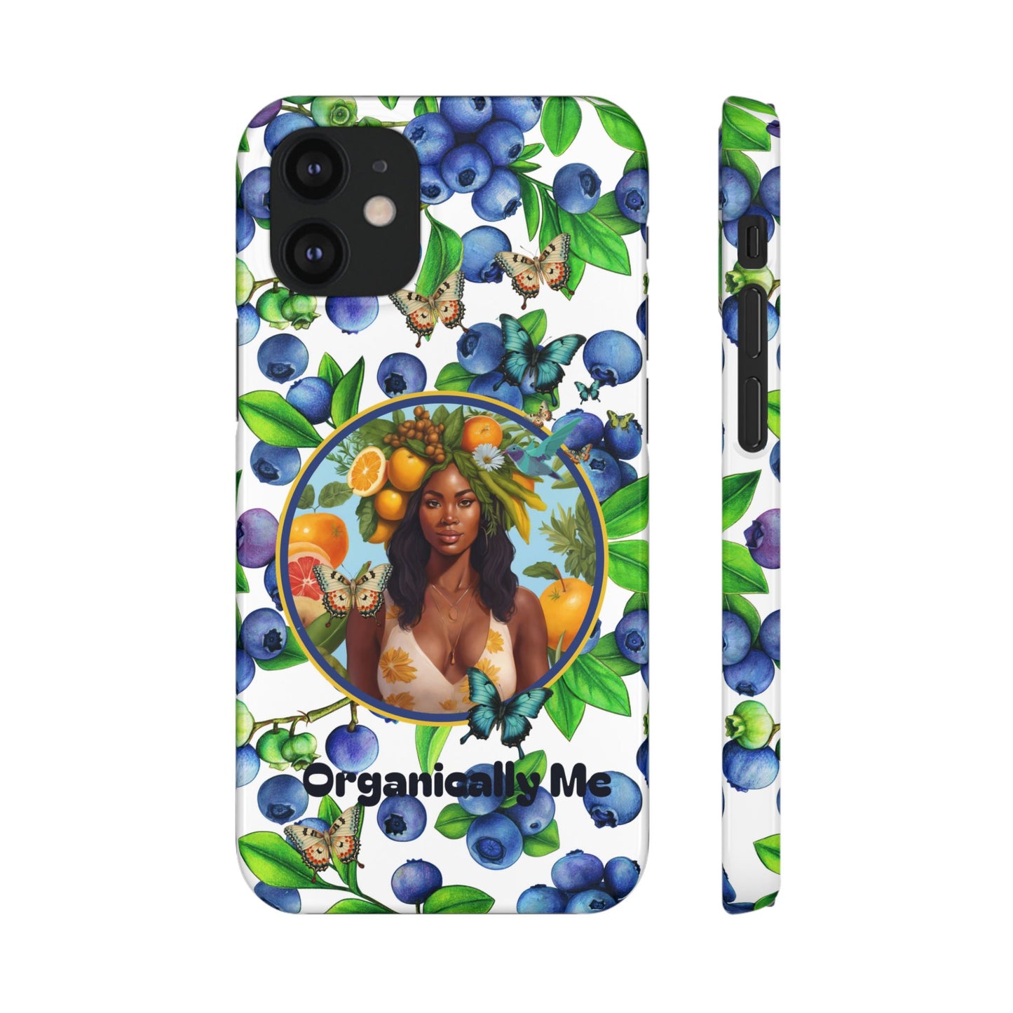 Organically Me Blueberry Plant B Garden Snap Phone Case with Black Woman, for iPhone and Android