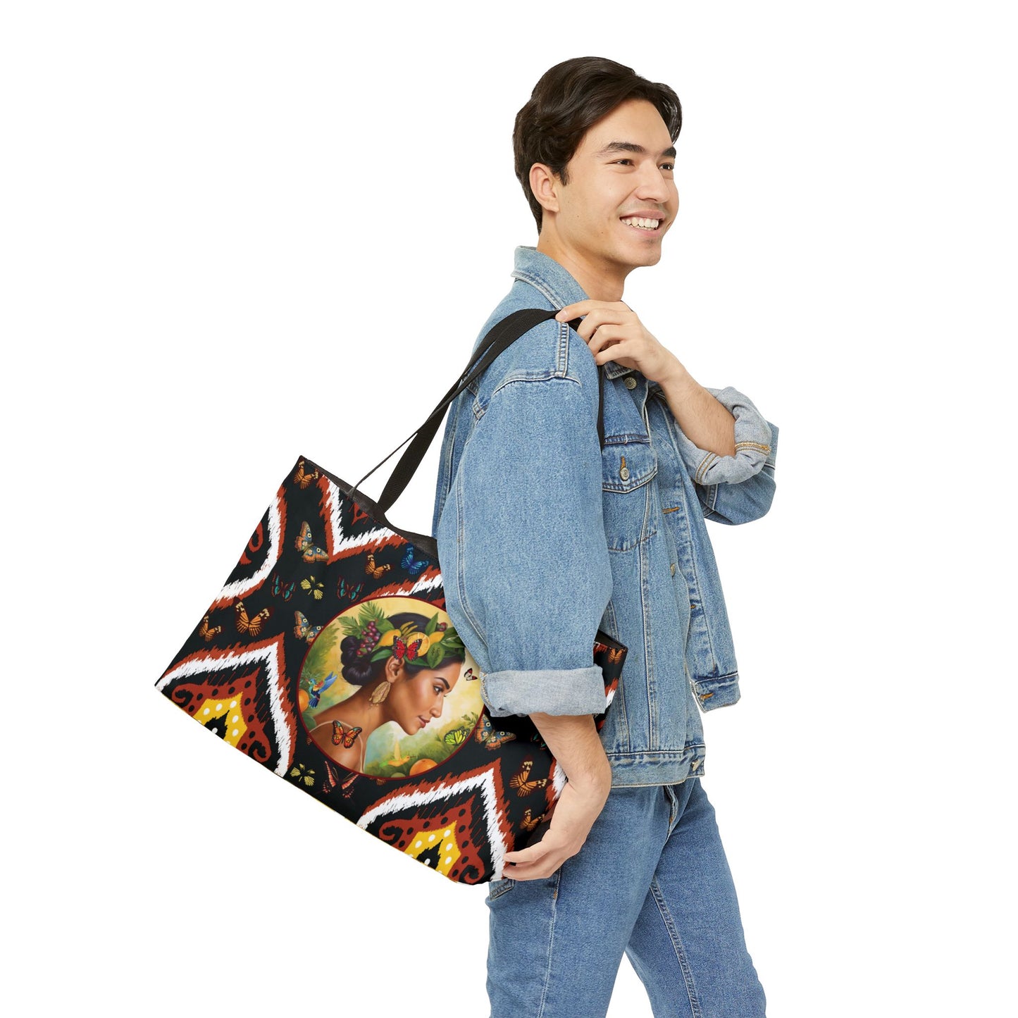 Organically Me B2Tribal Butterfly Monarch Queen Karmon Garden & Plant-themed Weekender Tote Bag, workout bag, yoga bag