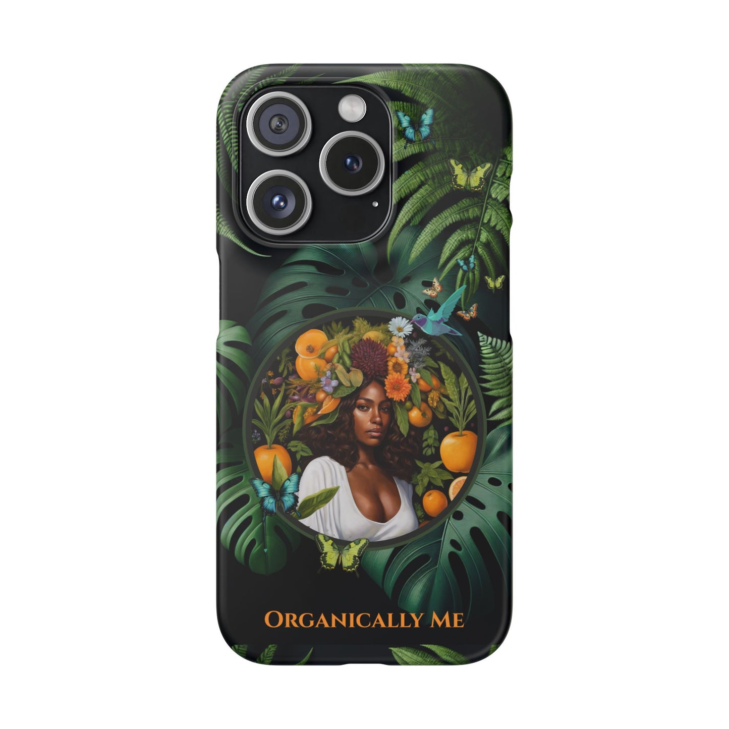 100% Organic A Fern Monstera Plant Garden Snap Phone Case with Black Woman, for iPhone and Android Models