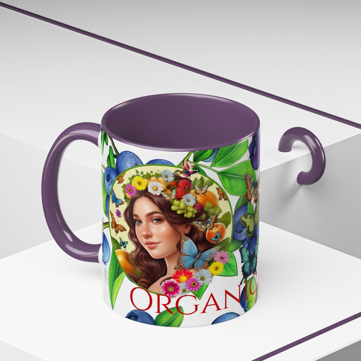Organically Me Blueberry Bella Plant2 Garden Vegan Ceramic Plant Mug with (11oz) 8 Color Combos