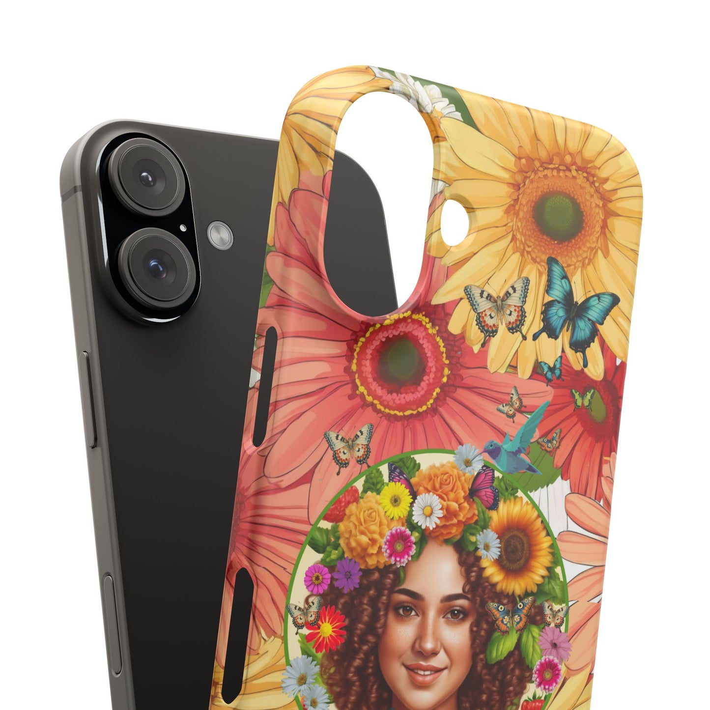 100% Organic Daisy Joy2 Plant Garden Snap Phone Case with Woman, for iPhone and Android