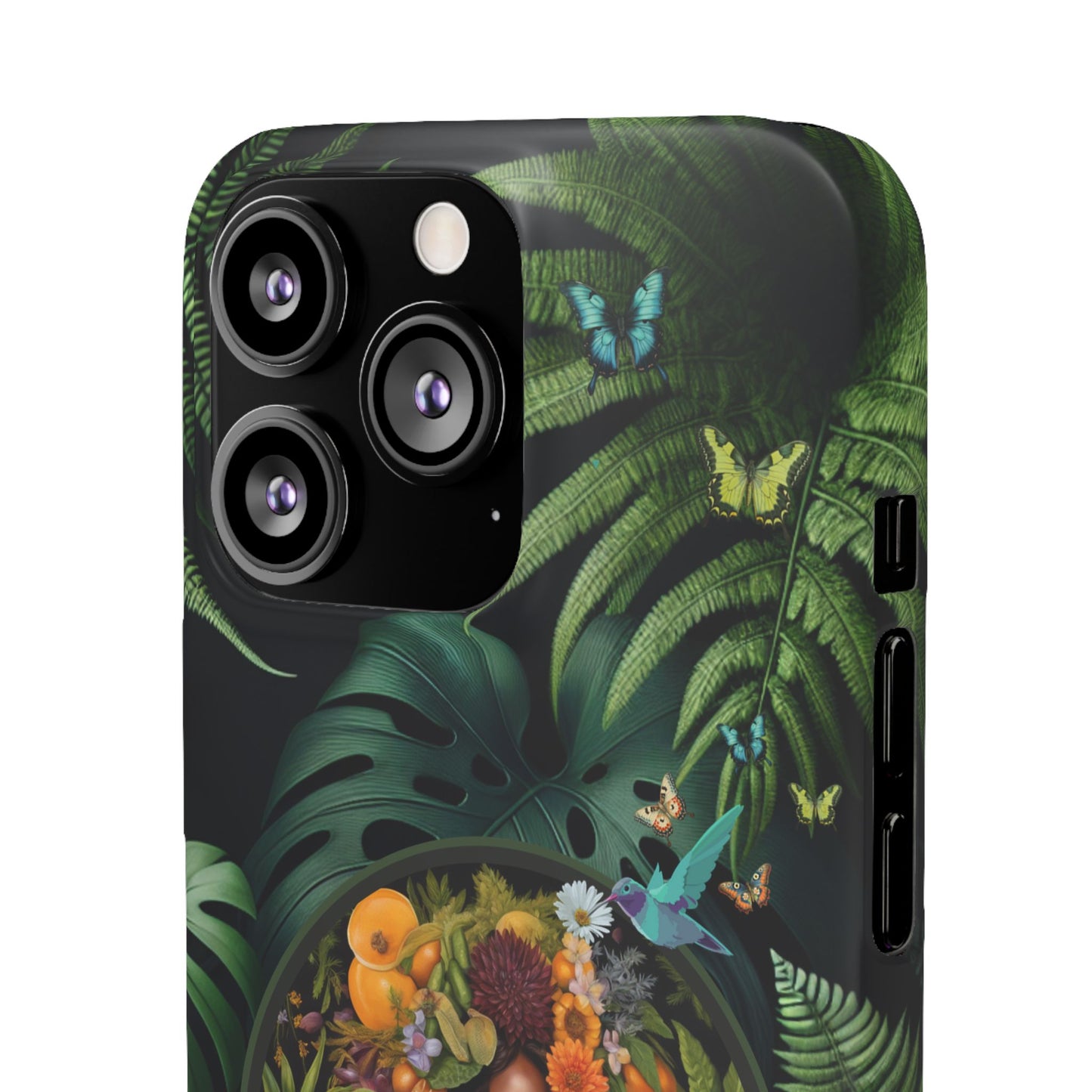 100% Organic A Fern Monstera Plant Garden Snap Phone Case with Black Woman, for iPhone and Android Models