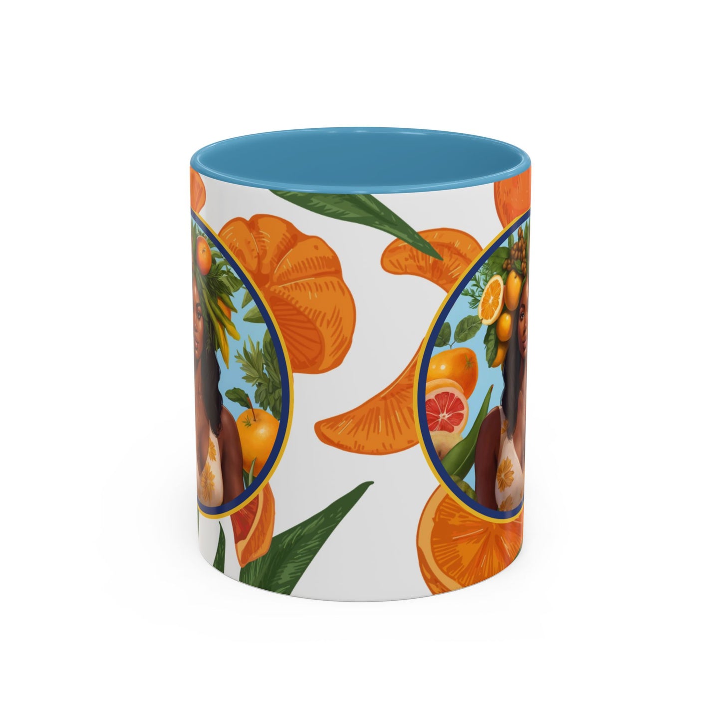 100% Organic Orange Plant Garden Vegan Ceramic Plant Mug with Black woman (11oz) 8 Color Combos
