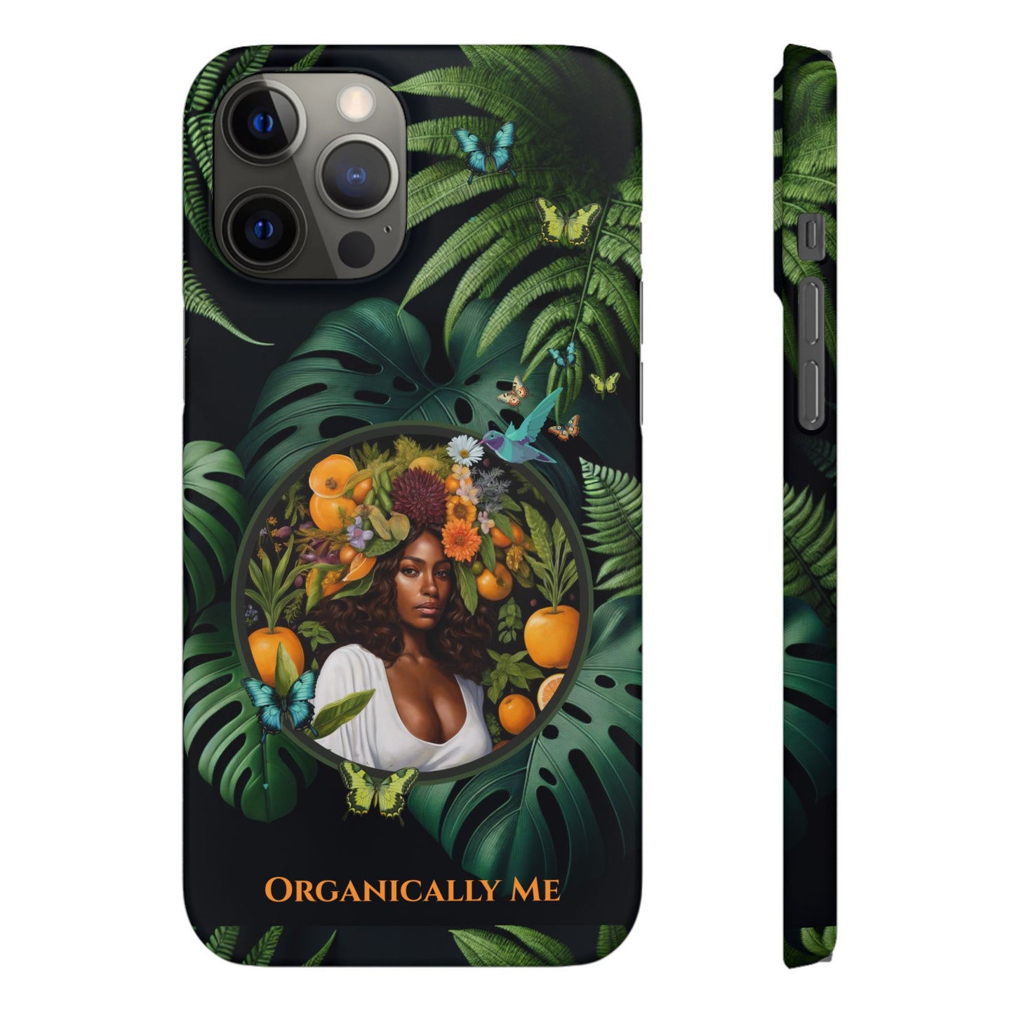 100% Organic A Fern Monstera Plant Garden Snap Phone Case with Black Woman, for iPhone and Android Models
