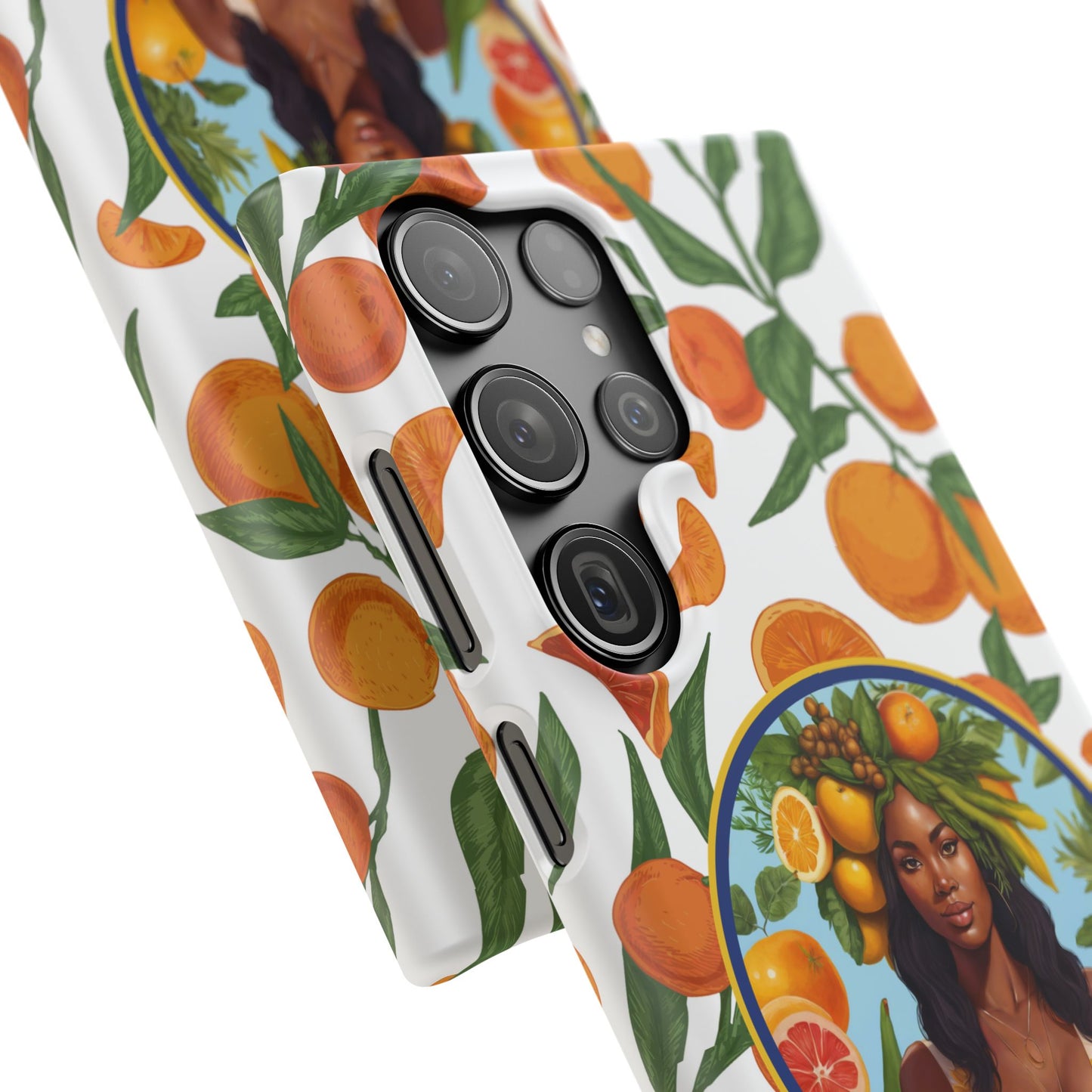 100% Organic Orange Plant Garden Snap Phone Case with Black Woman, Veggie Chic for Androids and iPhone models