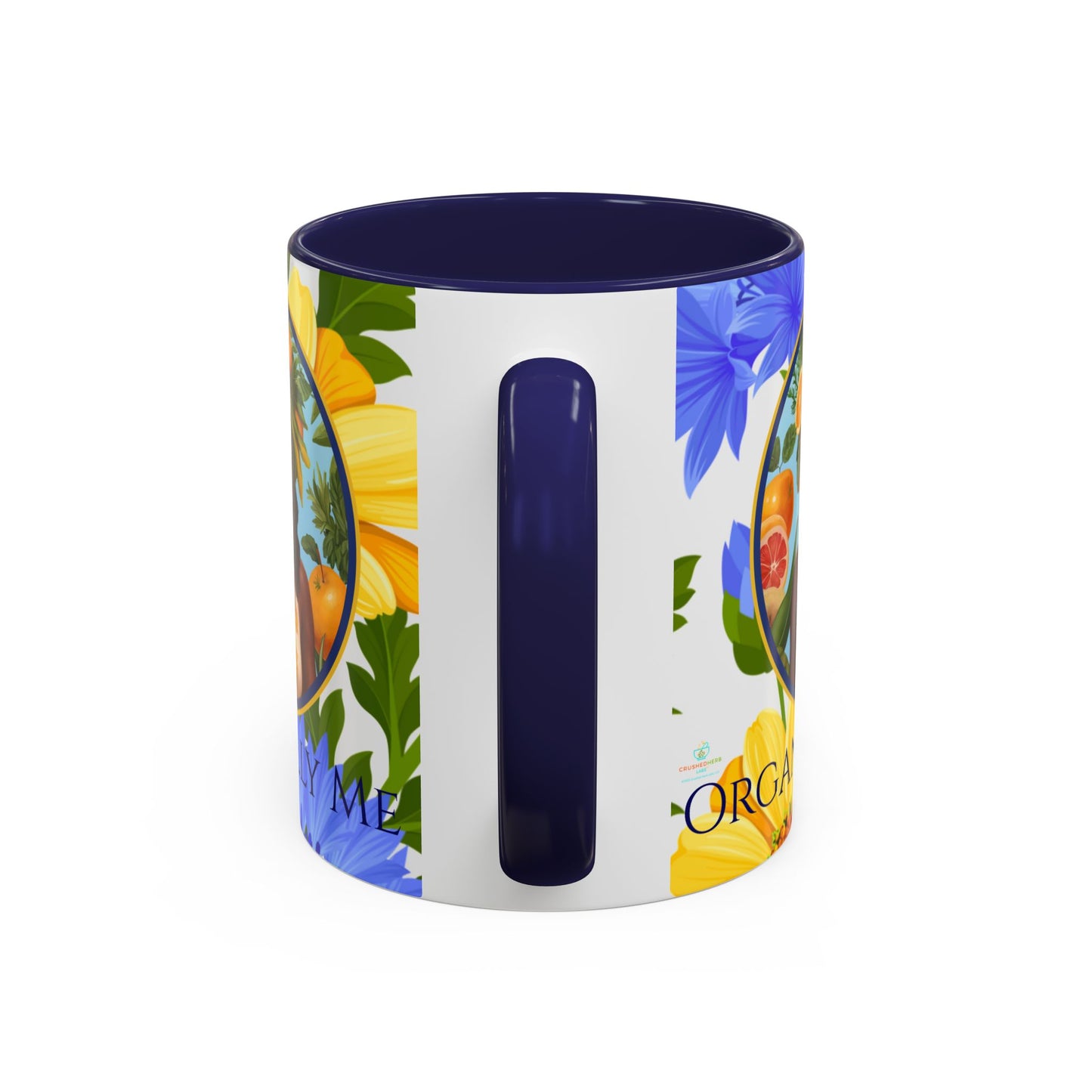 Organically Me Blue & Yellow Daisy Joyce Plant Garden Vegan Ceramic Plant Mug with Black woman (11oz) 8 Color Combos