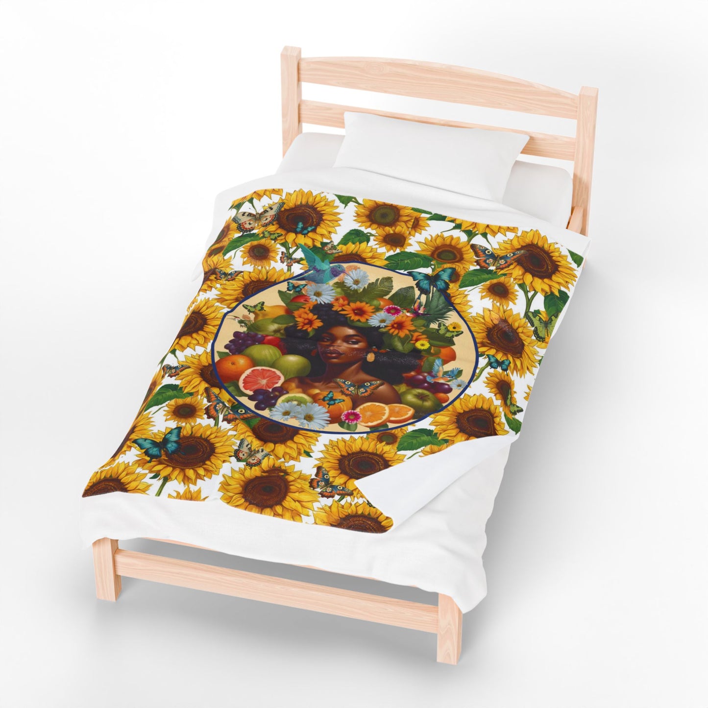 Organically Me Sunflower2 Plant Garden Blanket, Wall Hanging, Tablecloth (Velveteen); 50 x 60in