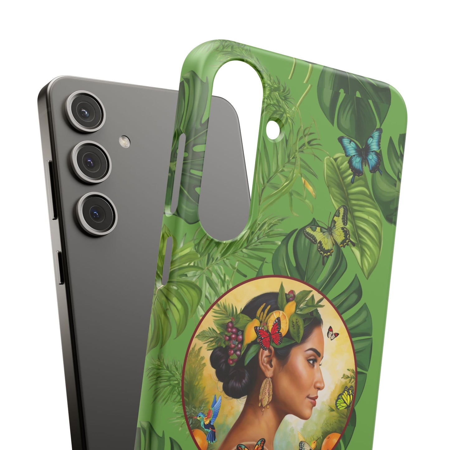 Organically Me A Monstera Butterfly Garden Snap Phone Case with Woman, Veggie Chic for Androids and iPhone models