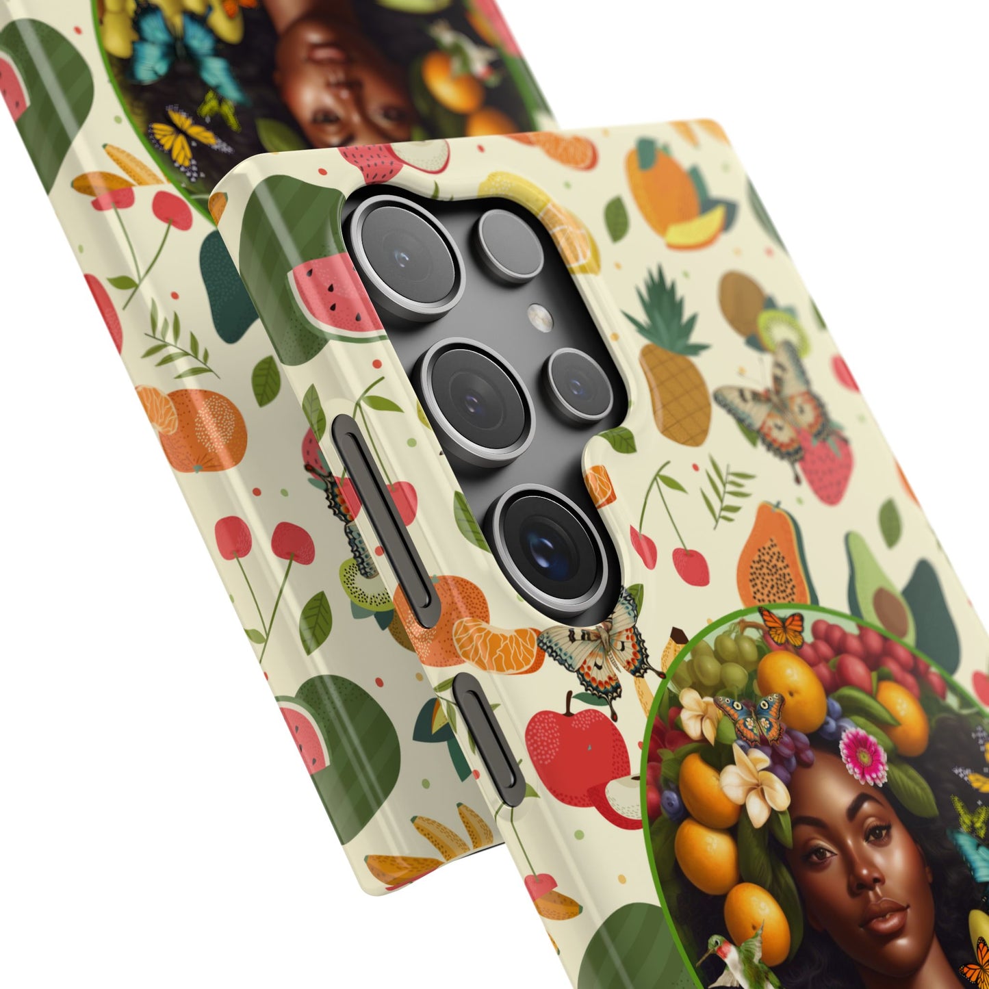 Organically Me Fruit & Veggie Queen Plant Garden Snap Phone Case with Black Woman, for iPhone and Android