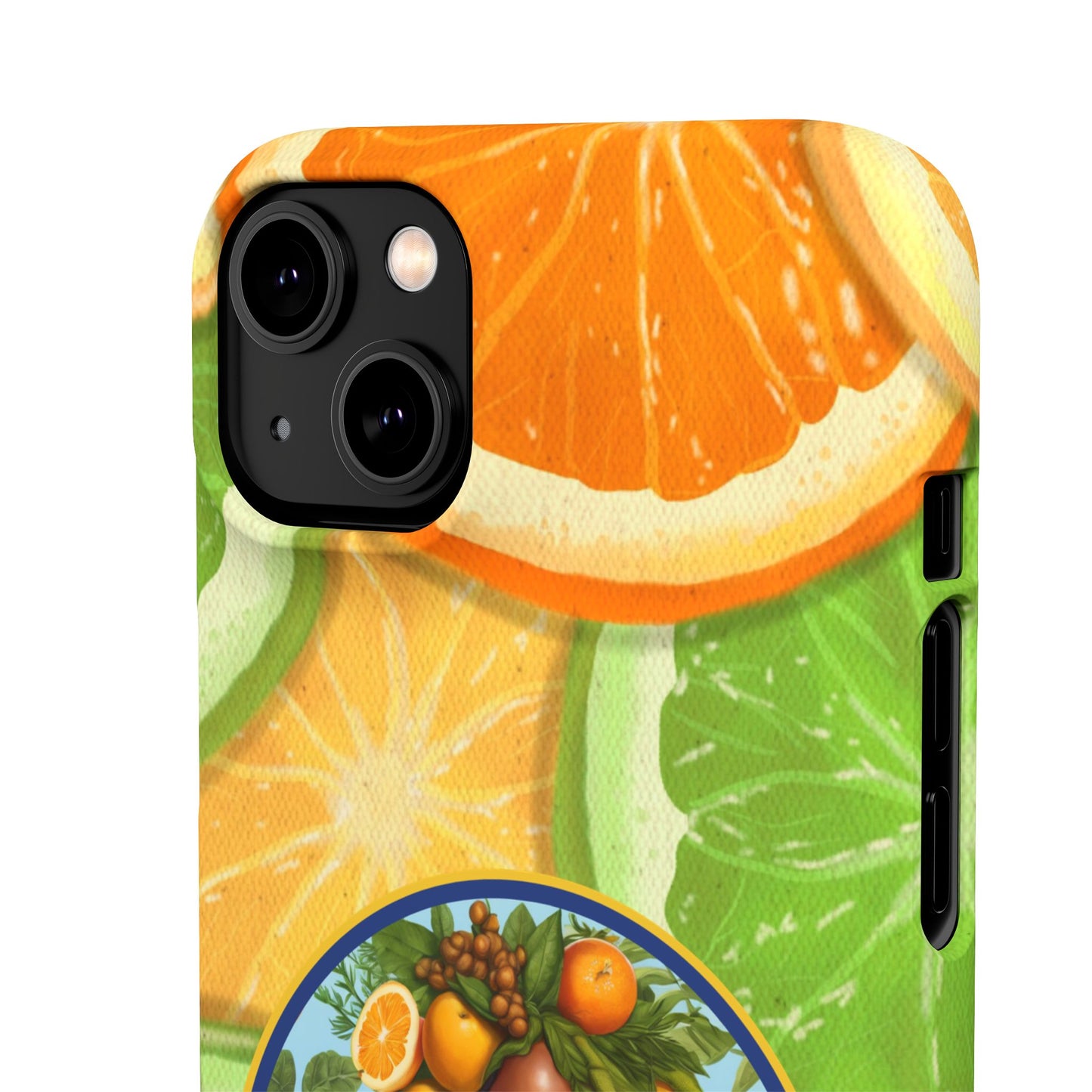 Organically Me Citrus Fruits Garden Snap Phone Case with Black Woman, Veggie Chic for Androids and iPhone models