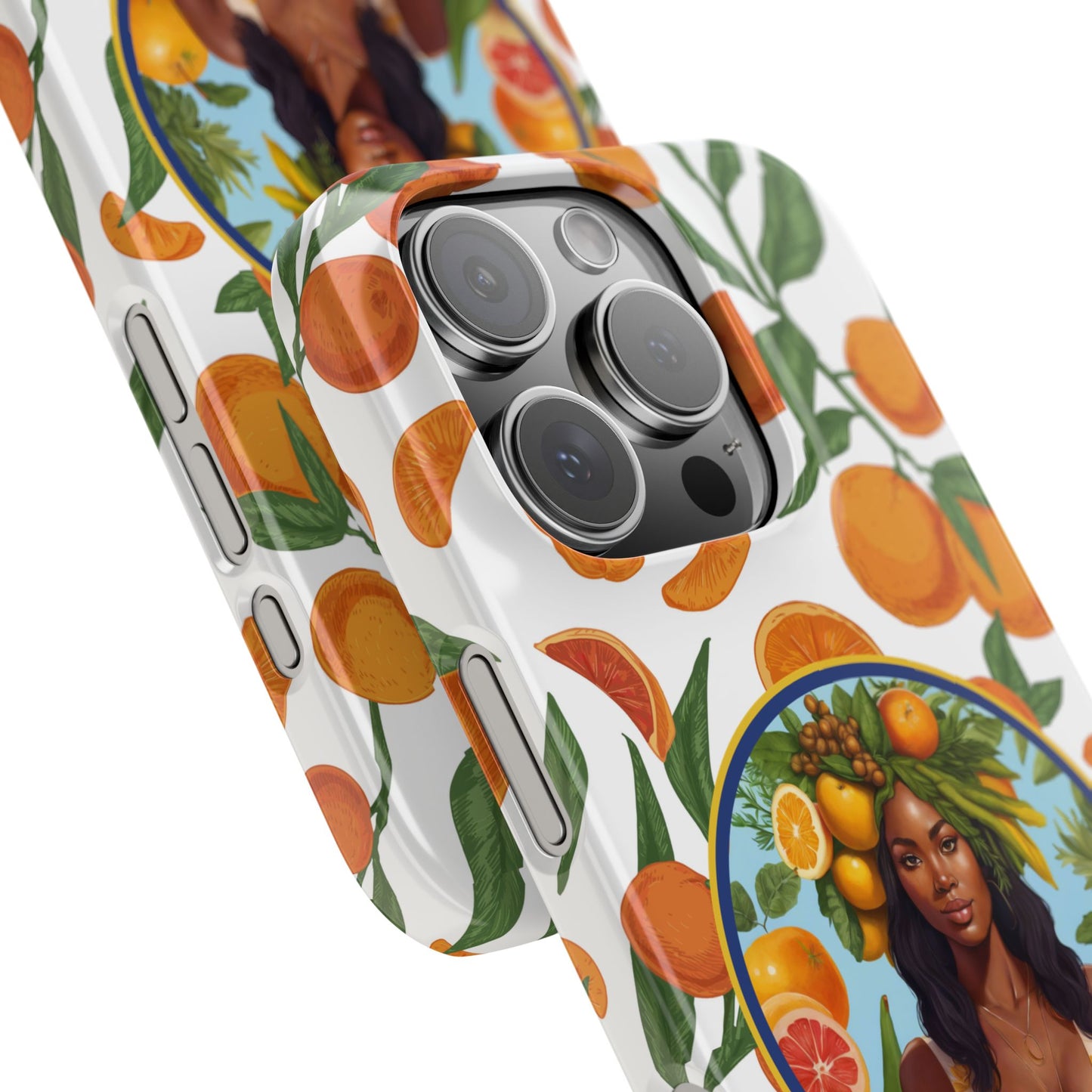 100% Organic Orange Plant Garden Snap Phone Case with Black Woman, Veggie Chic for Androids and iPhone models