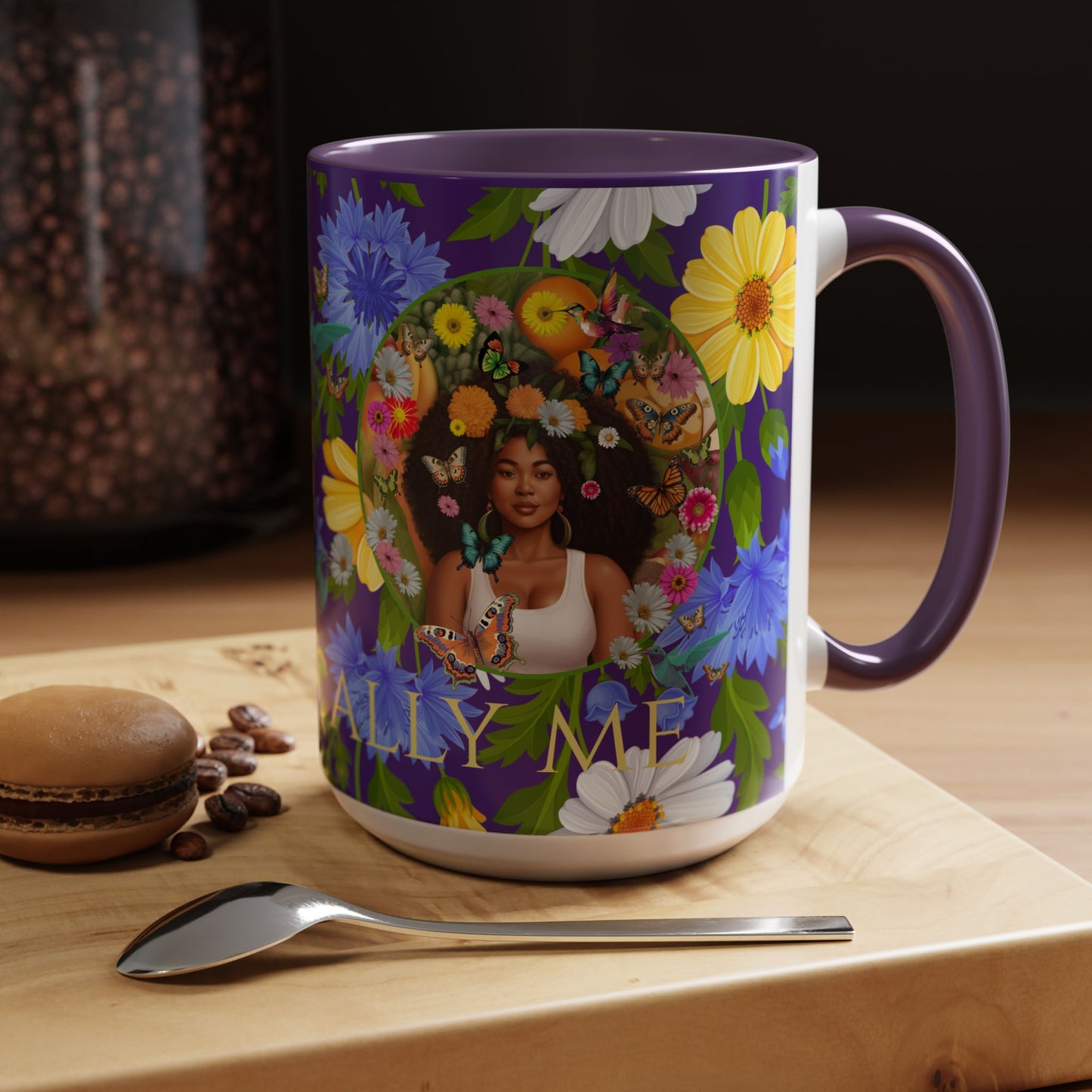 100% Organic Blue Gwen Plant Garden Vegan Ceramic Plant Mug with (11 or 15 oz) 8 Color Combos