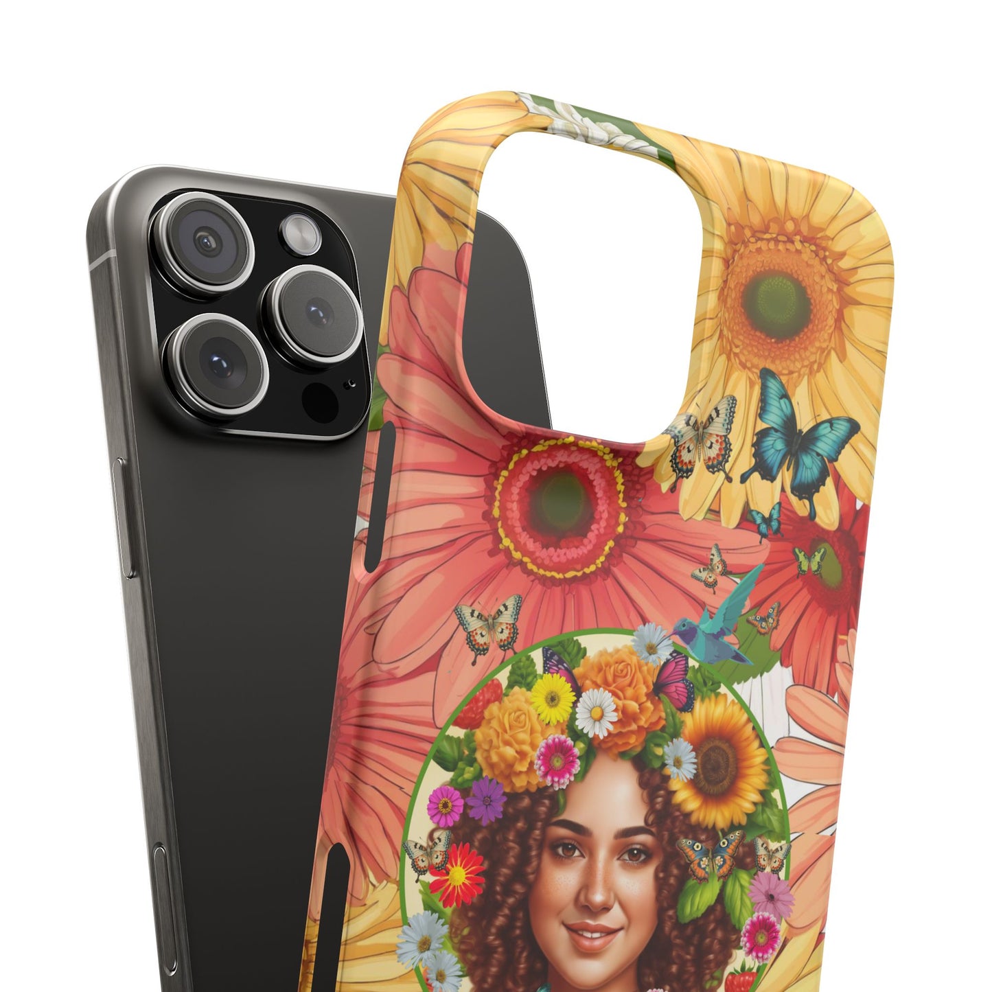 100% Organic Daisy Joy2 Plant Garden Snap Phone Case with Woman, for iPhone and Android