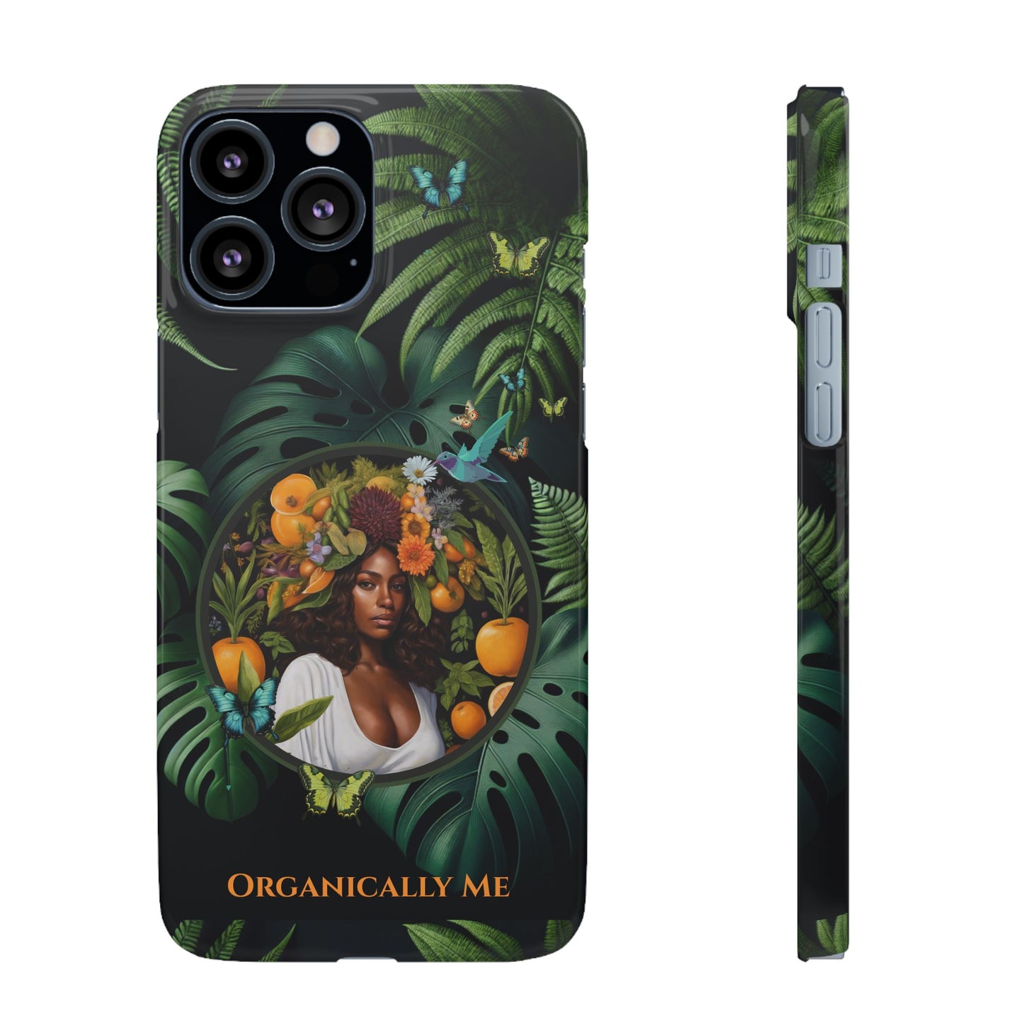 100% Organic A Fern Monstera Plant Garden Snap Phone Case with Black Woman, for iPhone and Android Models