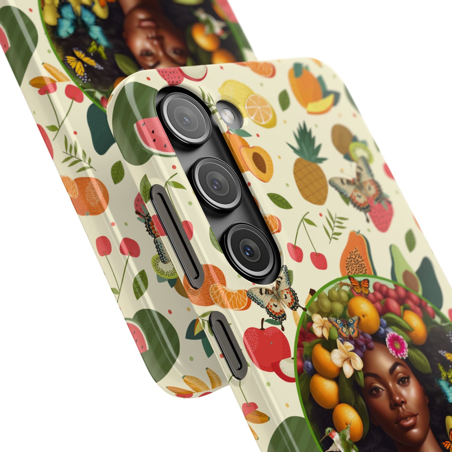 Organically Me Fruit & Veggie Queen Plant Garden Snap Phone Case with Black Woman, for iPhone and Android