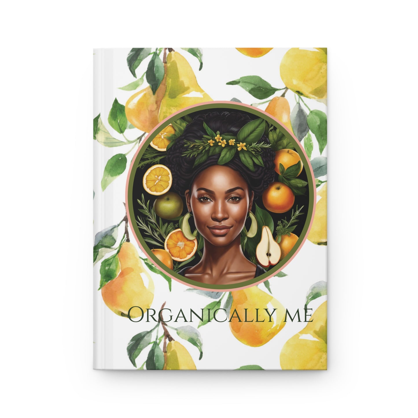 Organically Me Yellow Pear Plant, Garden & Vegan Hardcover Journal, Matte 150 pages, Black women