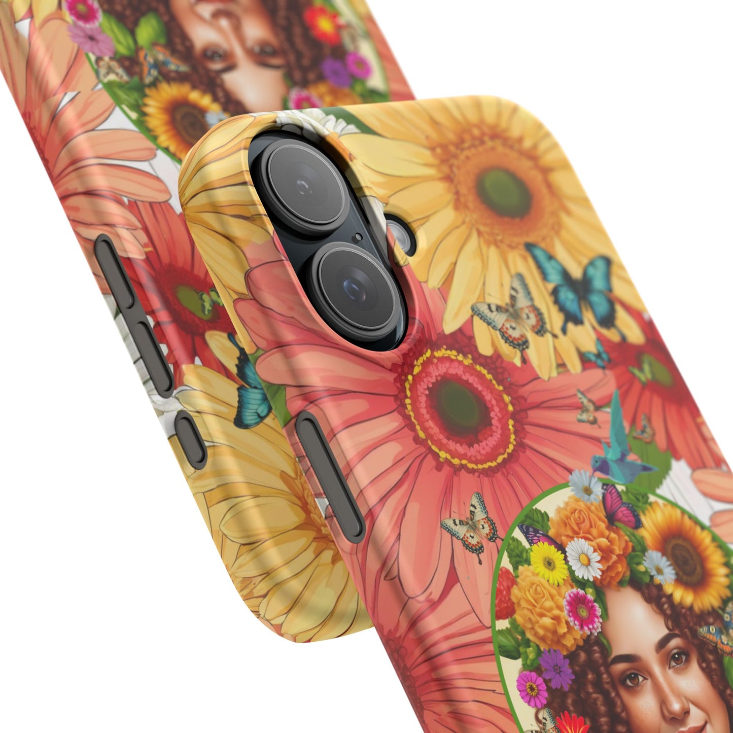 100% Organic Daisy Joy2 Plant Garden Snap Phone Case with Woman, for iPhone and Android