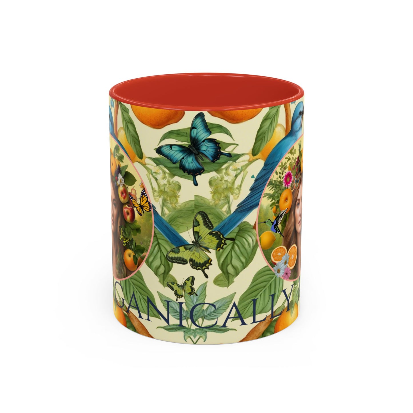 Organically Me A Lemon Bluebird Leda Plant Garden Vegan Ceramic Plant Mug with Black woman (11oz) 8 Color Combos