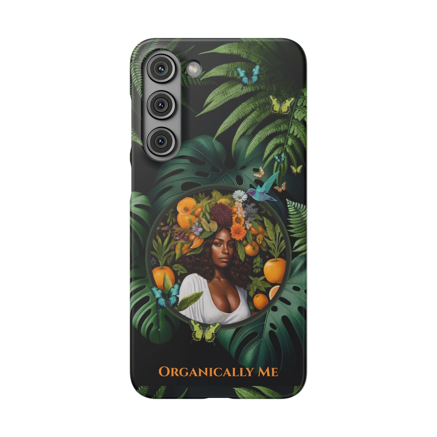 100% Organic A Fern Monstera Plant Garden Snap Phone Case with Black Woman, for iPhone and Android Models