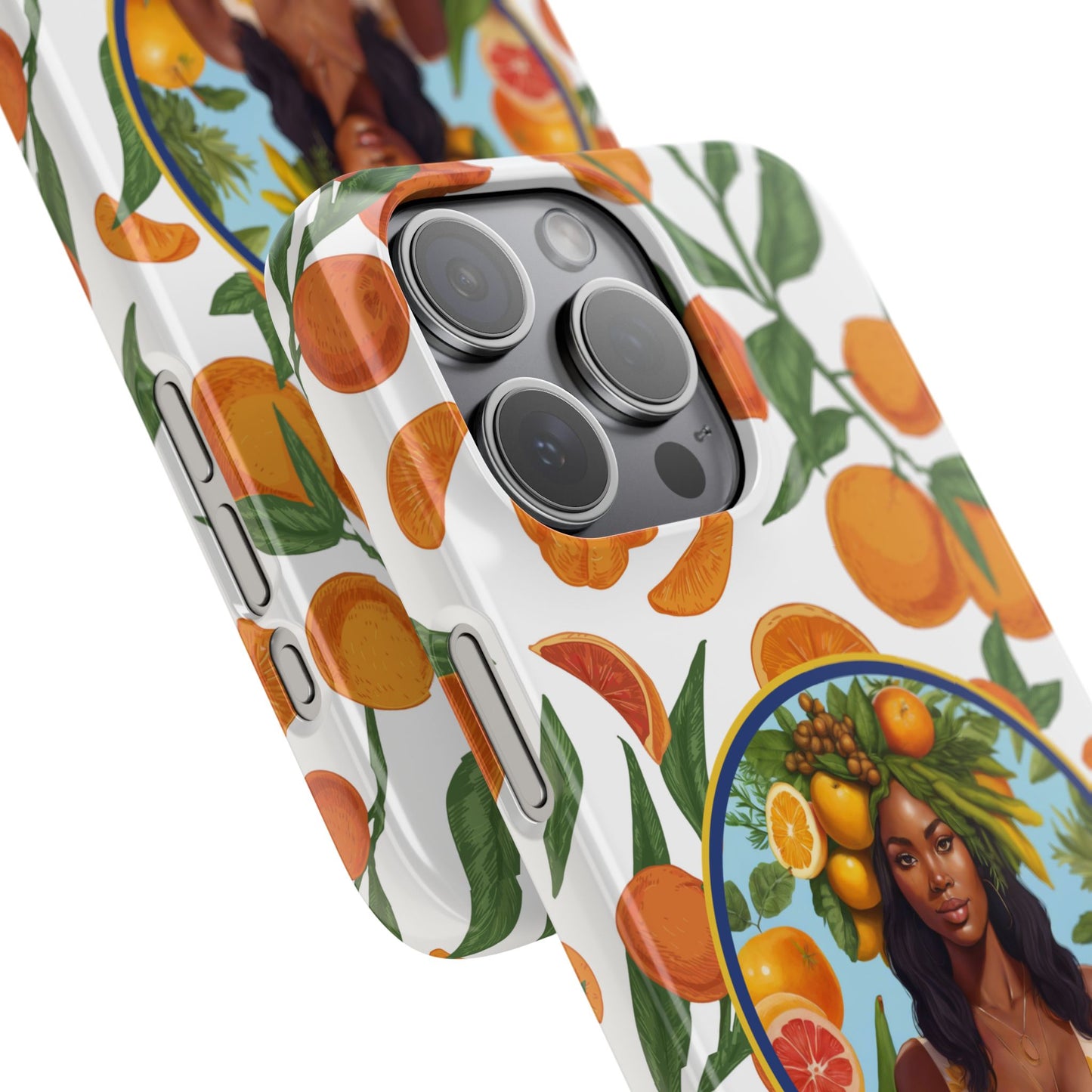 100% Organic Orange Plant Garden Snap Phone Case with Black Woman, Veggie Chic for Androids and iPhone models