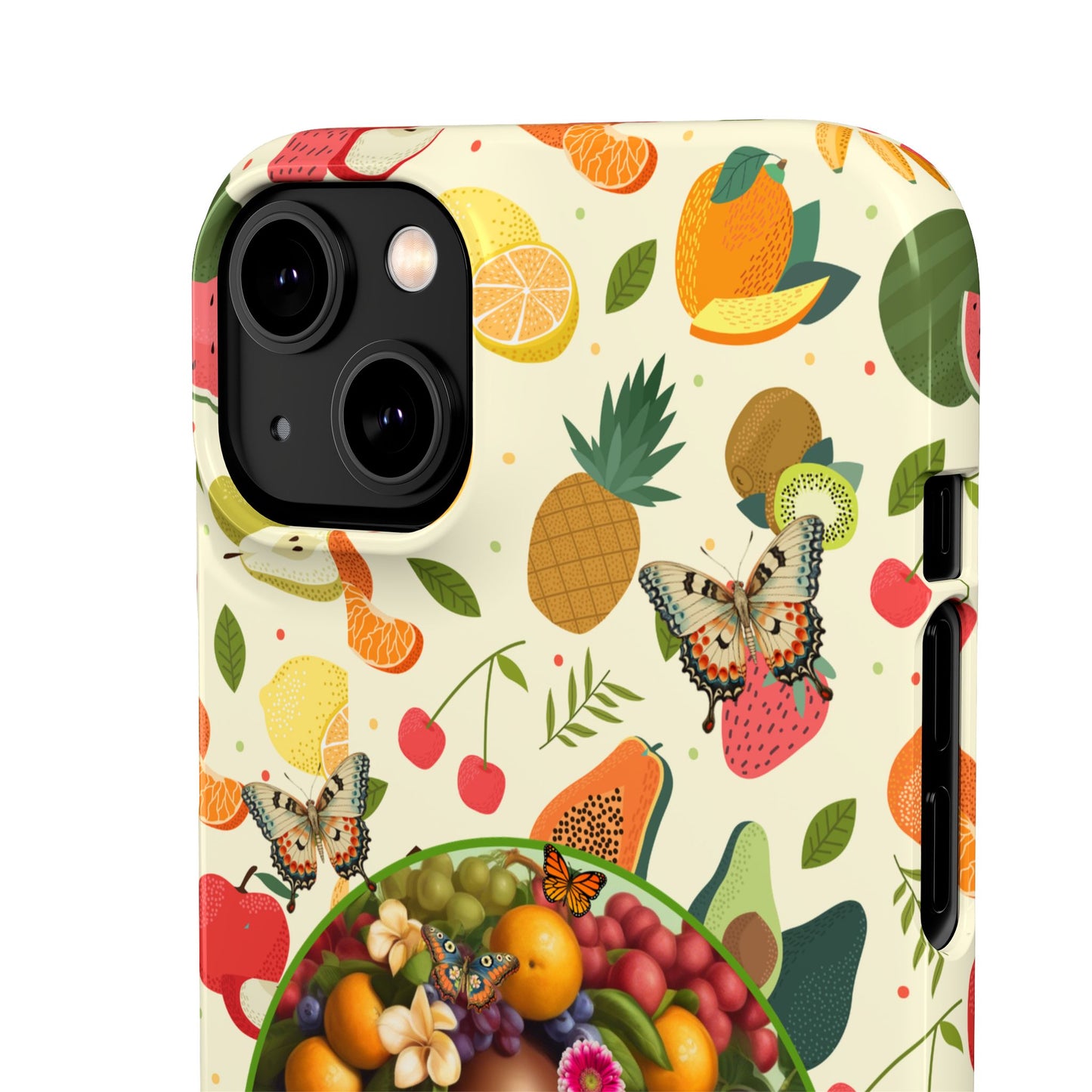 Organically Me Fruit & Veggie Queen Plant Garden Snap Phone Case with Black Woman, for iPhone and Android