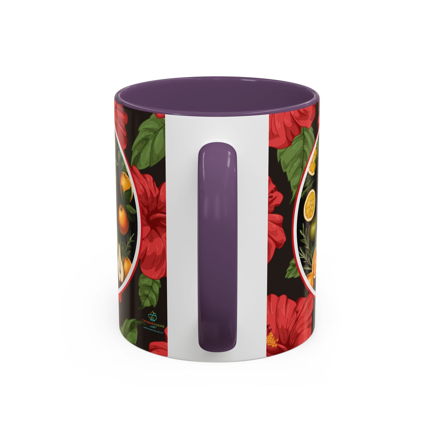 Organically Me Red and White Hibiscus Plant Garden Vegan Ceramic Plant Mug with Black woman (11oz) 8 Color Combos