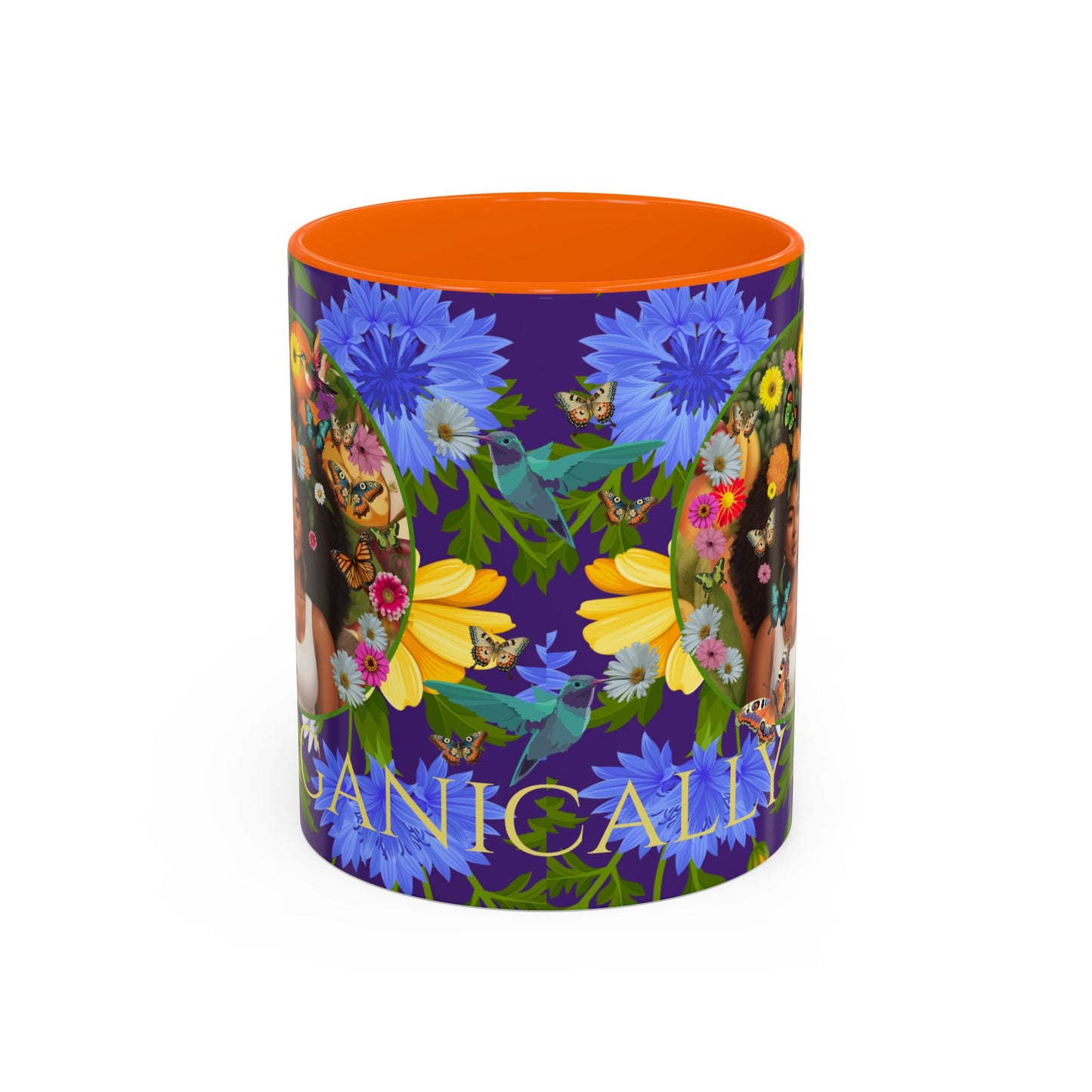 100% Organic Blue Gwen Plant Garden Vegan Ceramic Plant Mug with (11 or 15 oz) 8 Color Combos