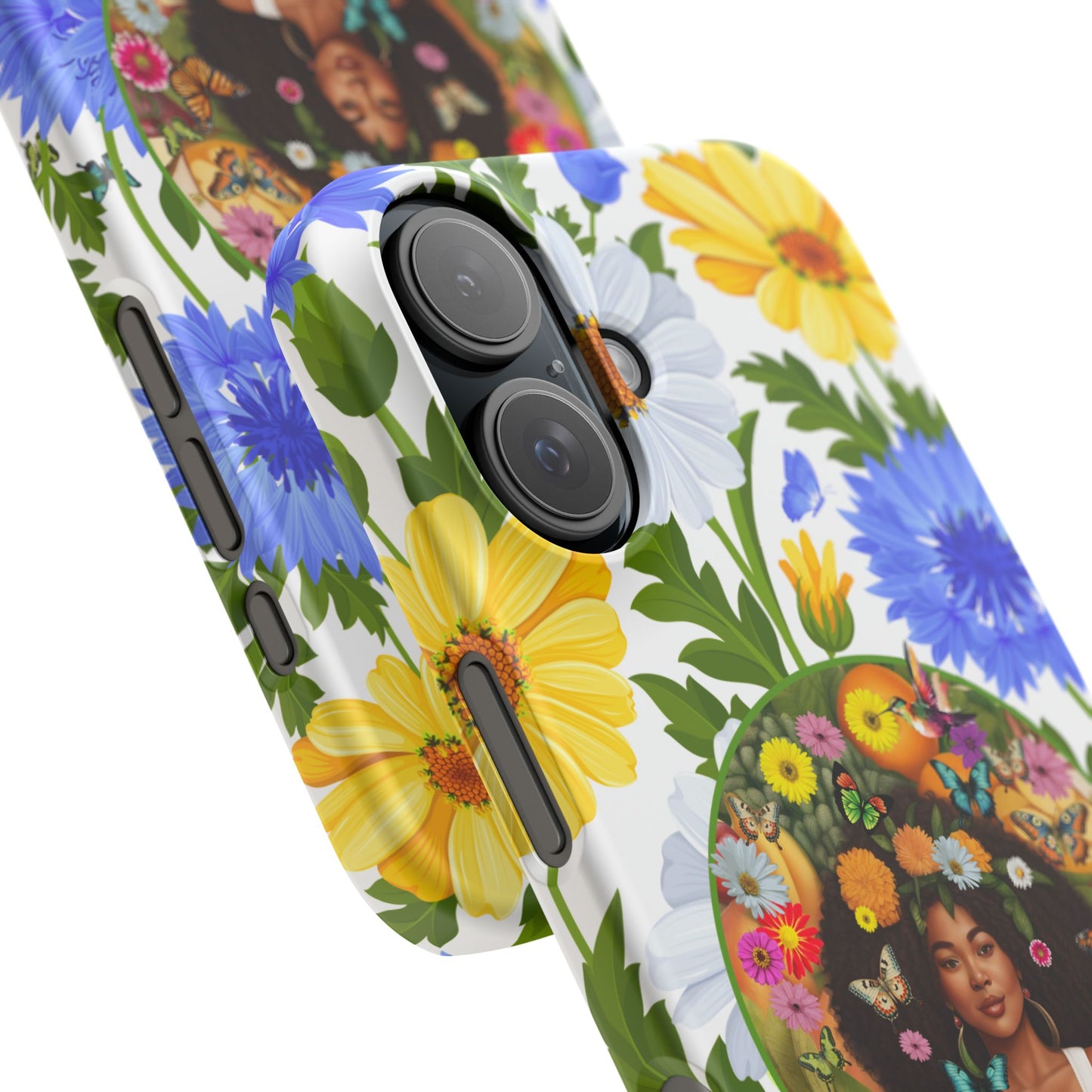 100% Organic Purple Plant Garden Snap Phone Case with Black Woman, for iPhone and Android