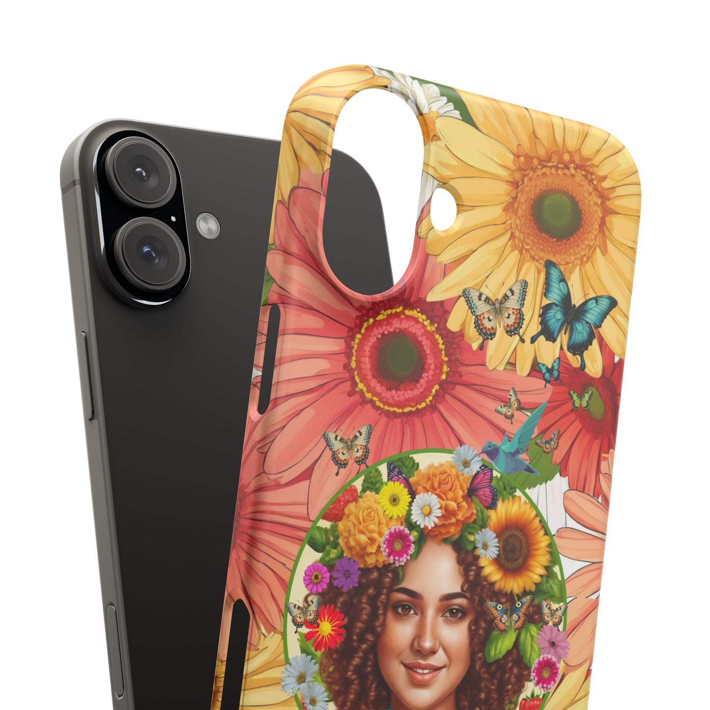 100% Organic Daisy Joy2 Plant Garden Snap Phone Case with Woman, for iPhone and Android