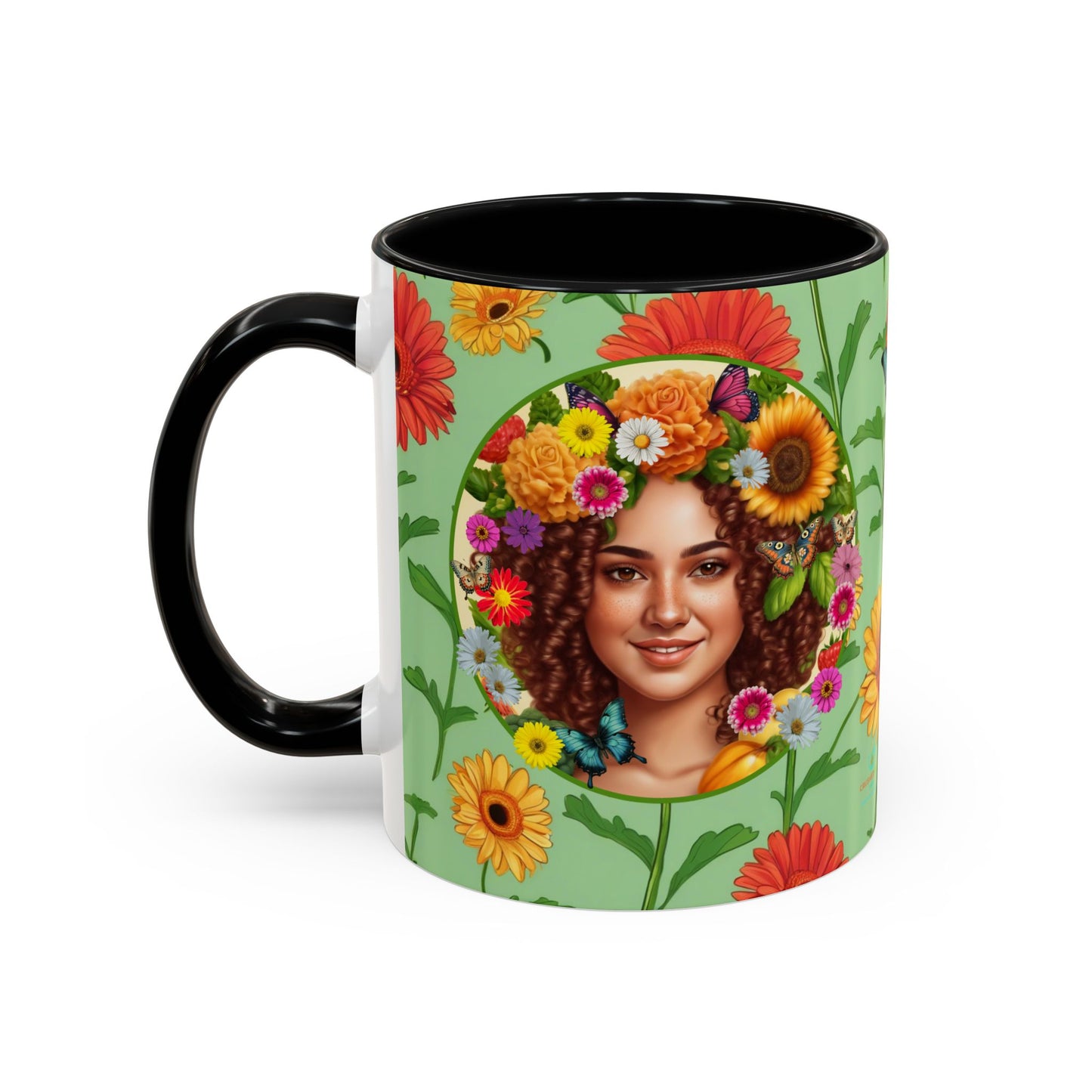 100% Organic Daisy Joy2 Plant Garden Vegan Ceramic Plant Mug Double Sided (11oz) 8 Color Combos