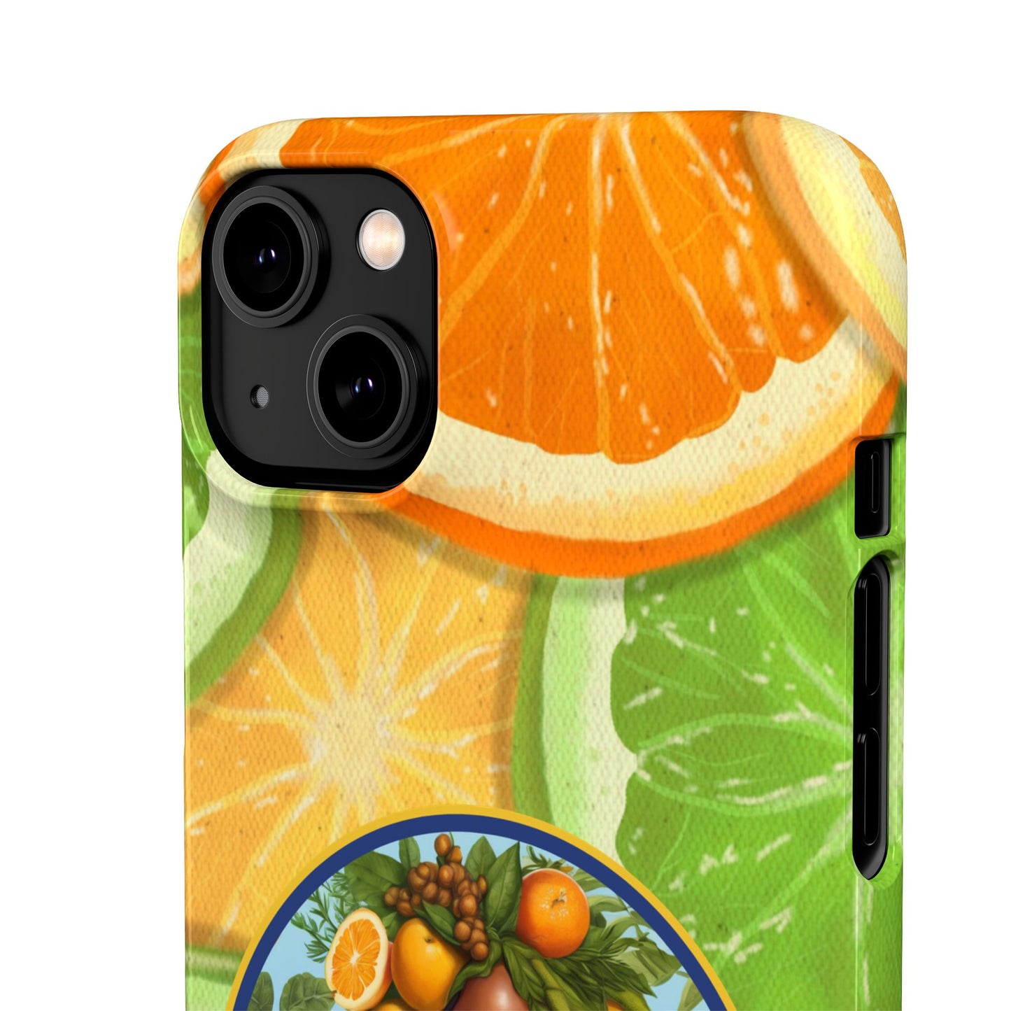 Organically Me Citrus Fruits Garden Snap Phone Case with Black Woman, Veggie Chic for Androids and iPhone models